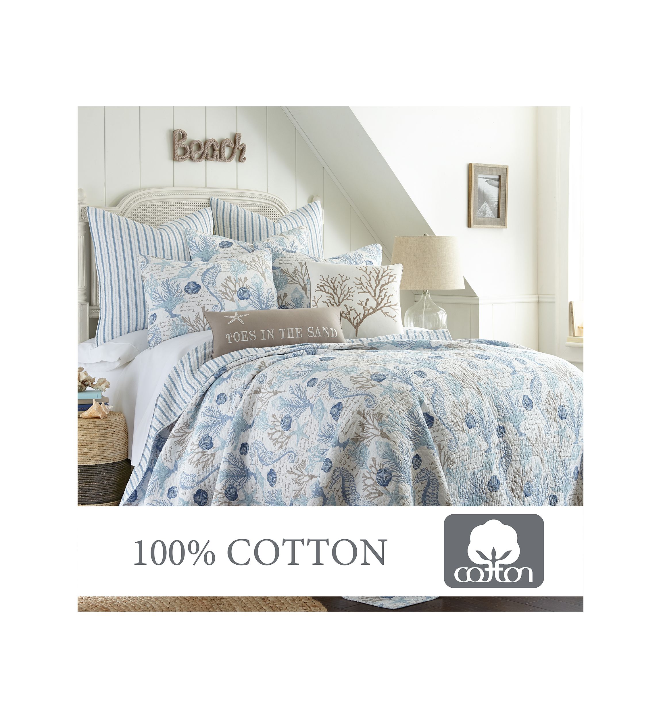 Galapagos Blue Full/Queen Quilt Set
