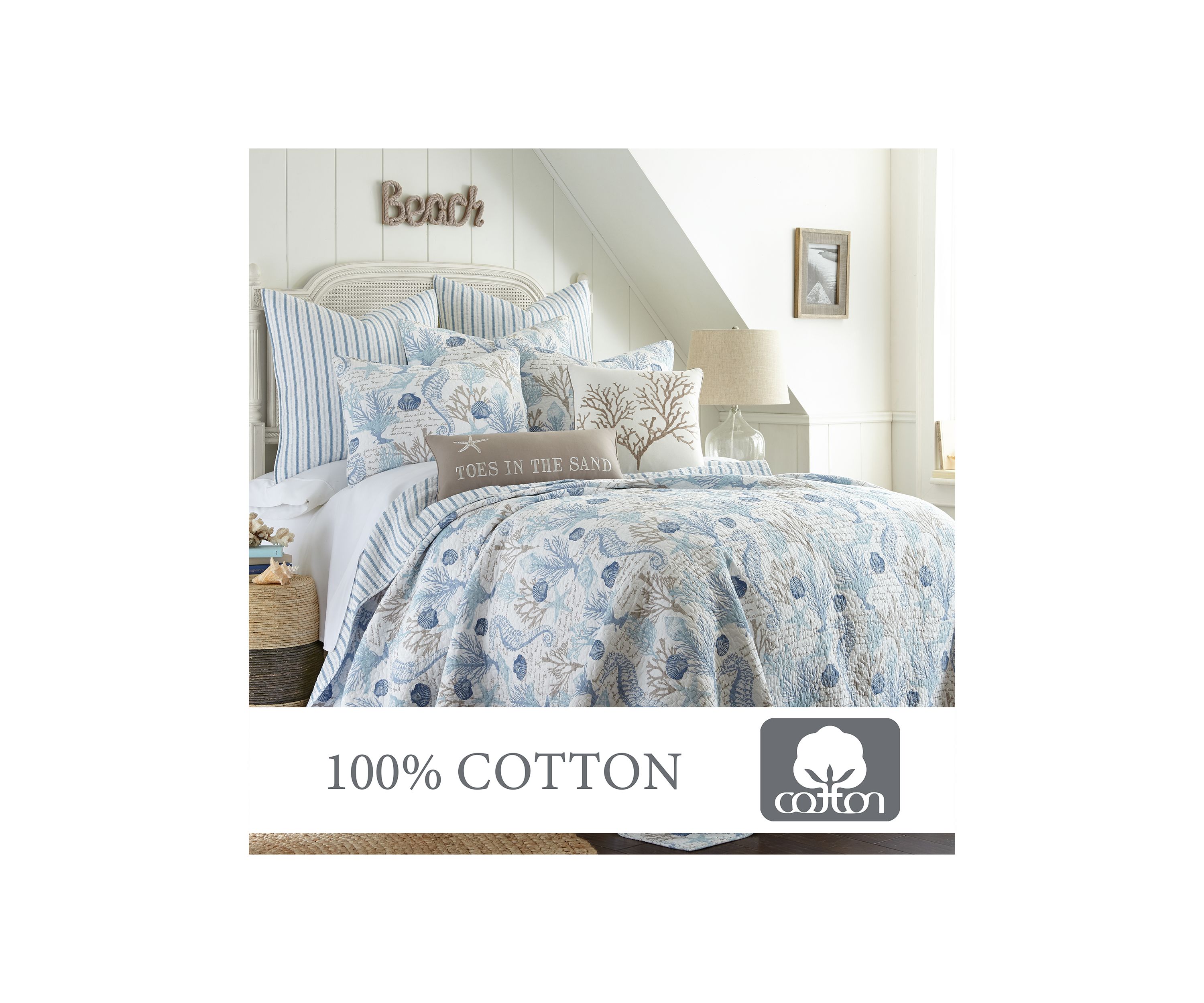 Galapagos Blue Full/Queen Quilt Set