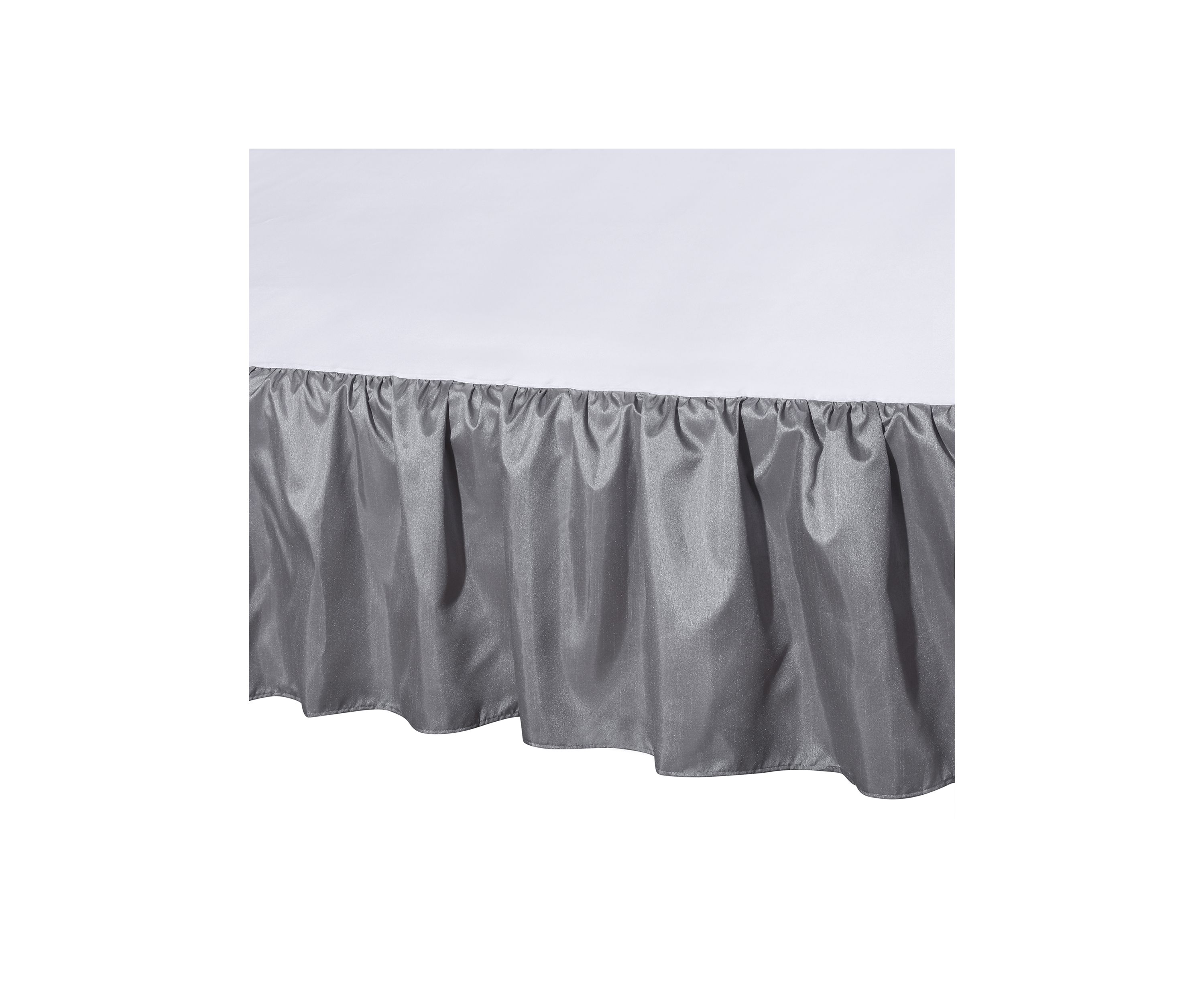 Gray Dupioni Full Dust Ruffle