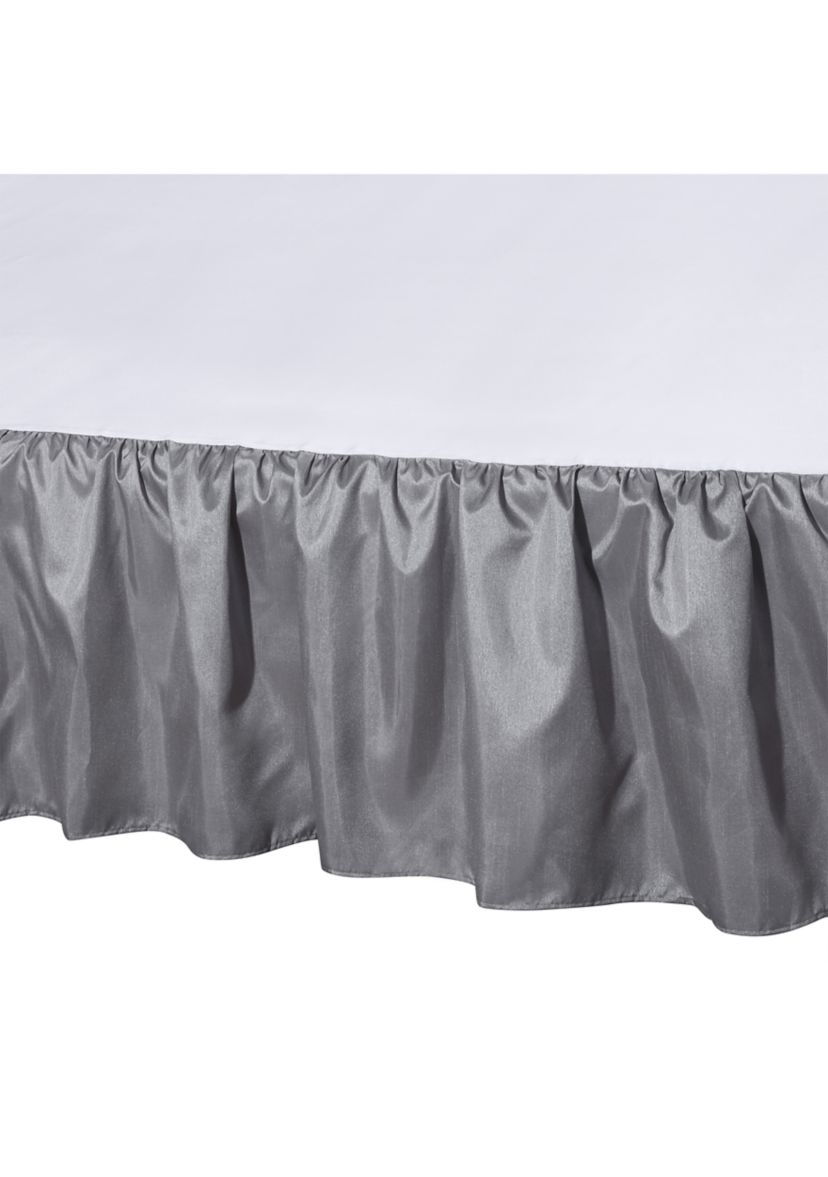 Gray Dupioni Full Dust Ruffle