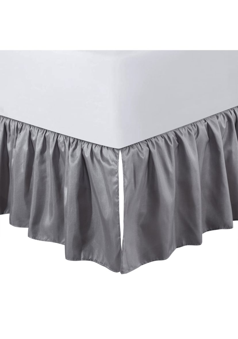 Gray Dupioni Full Dust Ruffle