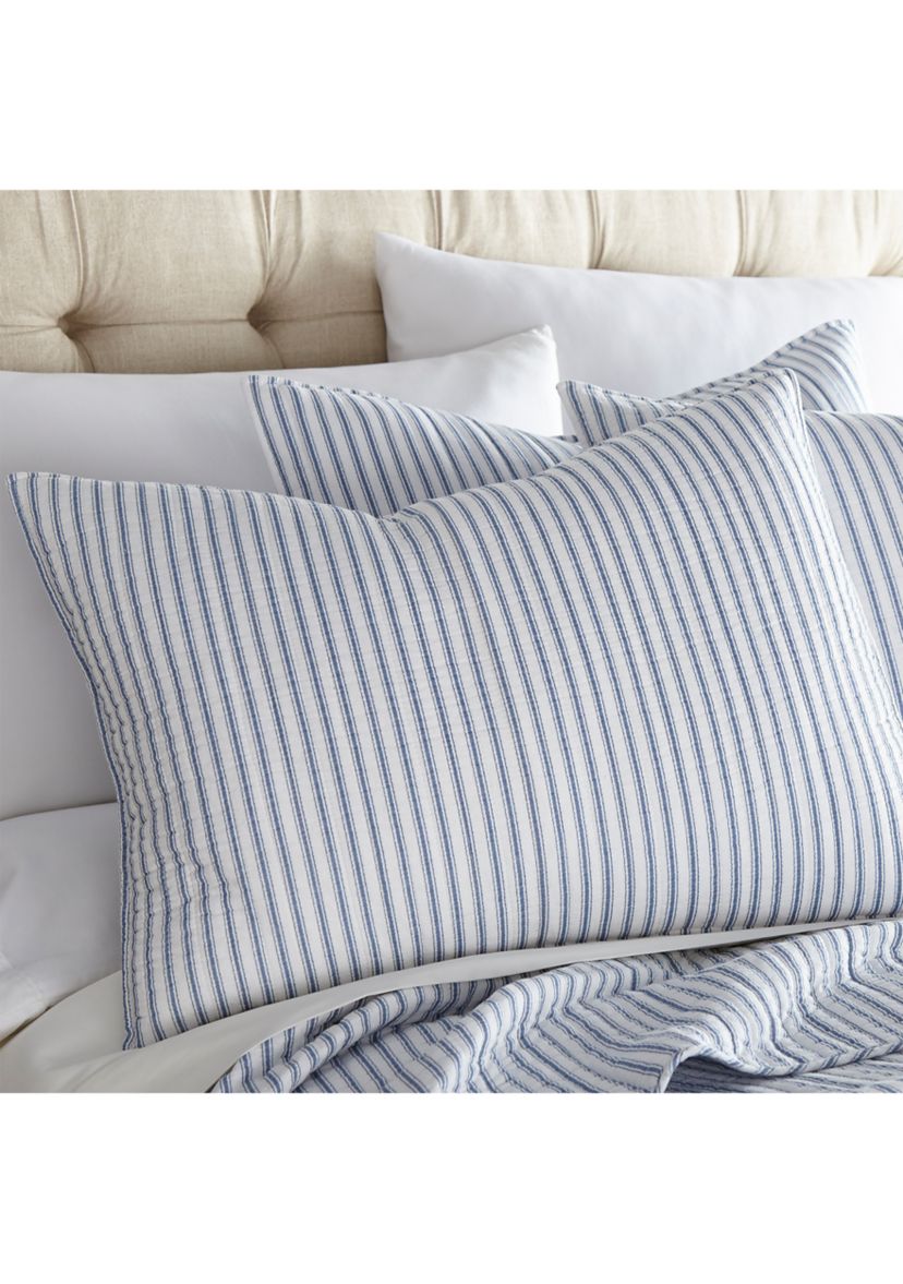 Tobago Stripe Blue Quilt Set
