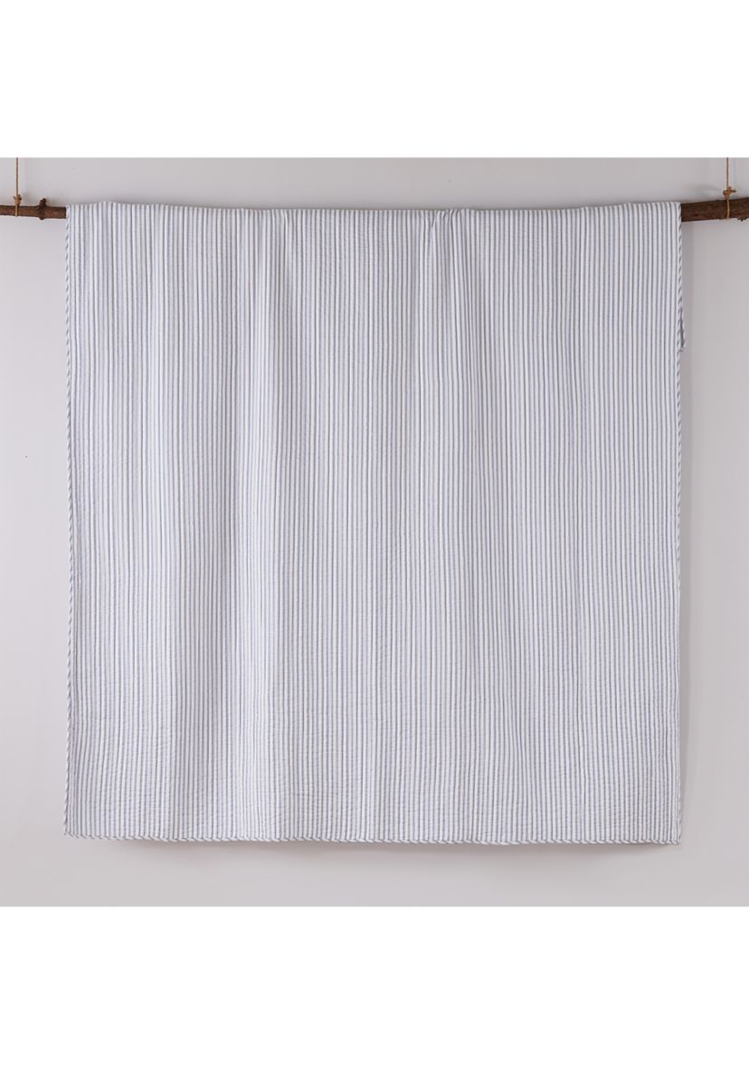 Tobago Stripe Blue Quilt Set