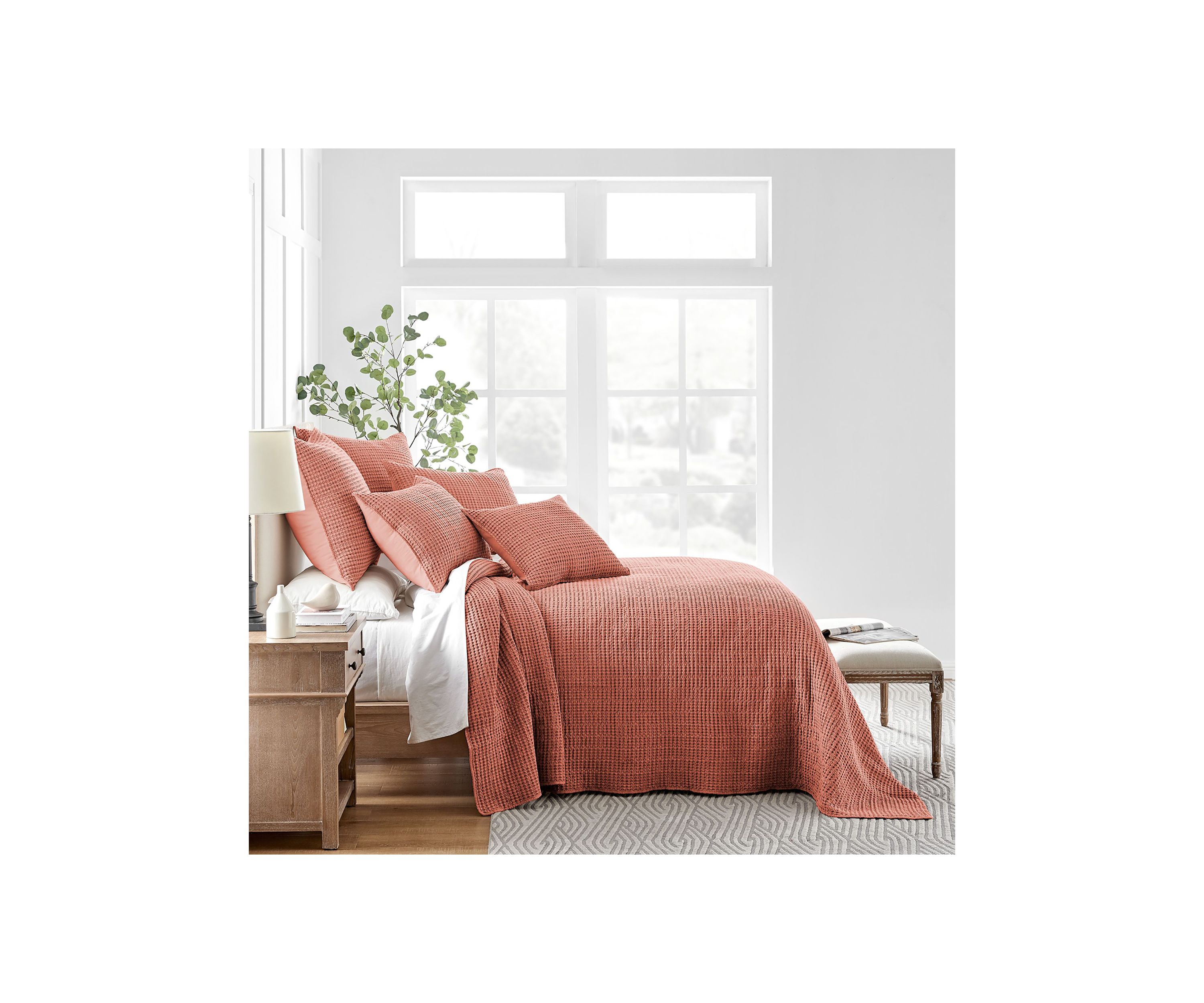 Mills Waffle Bedspread Set