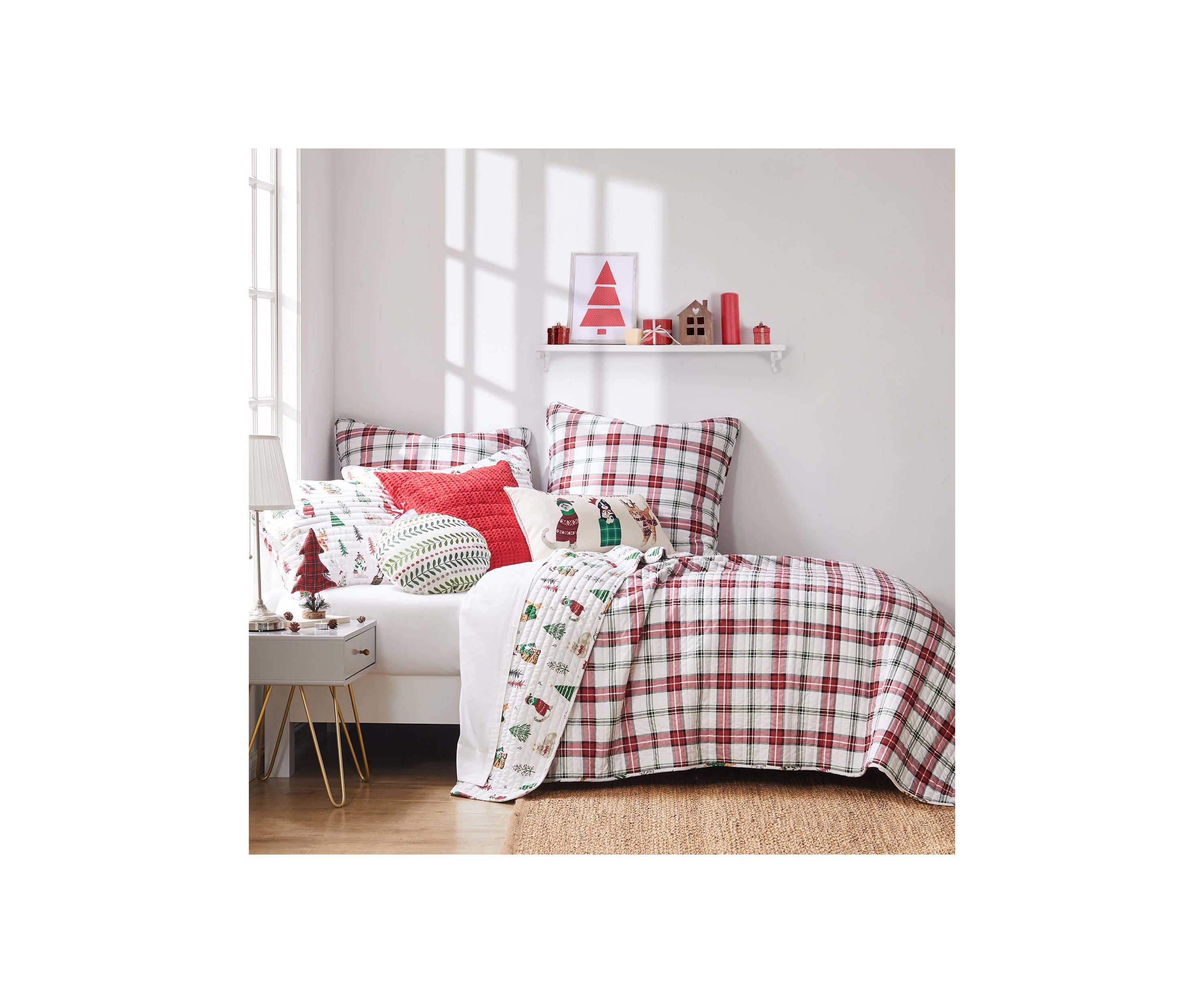 Meowy Christmas King Quilt Set