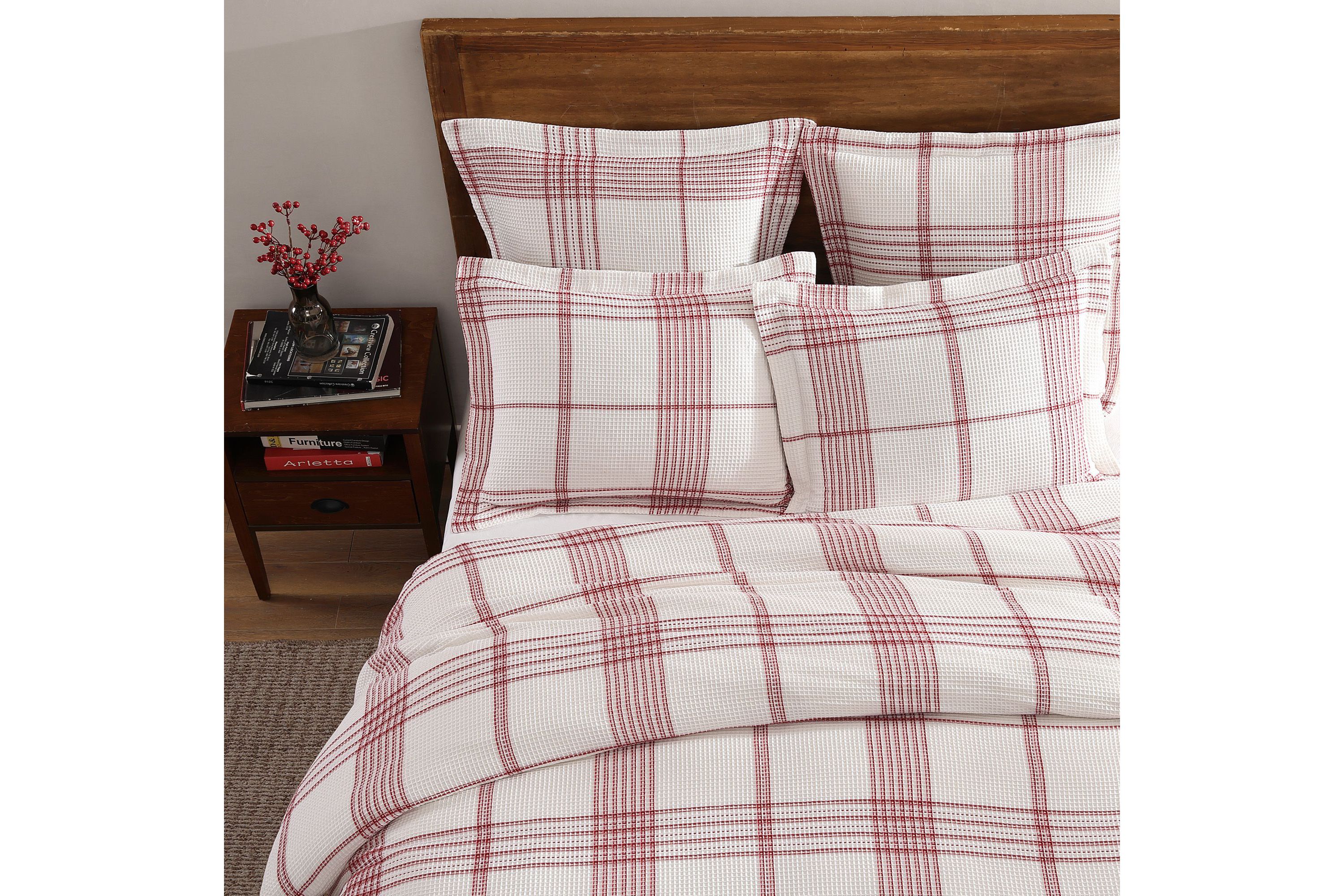 Peppermint Plaid Duvet Cover Set
