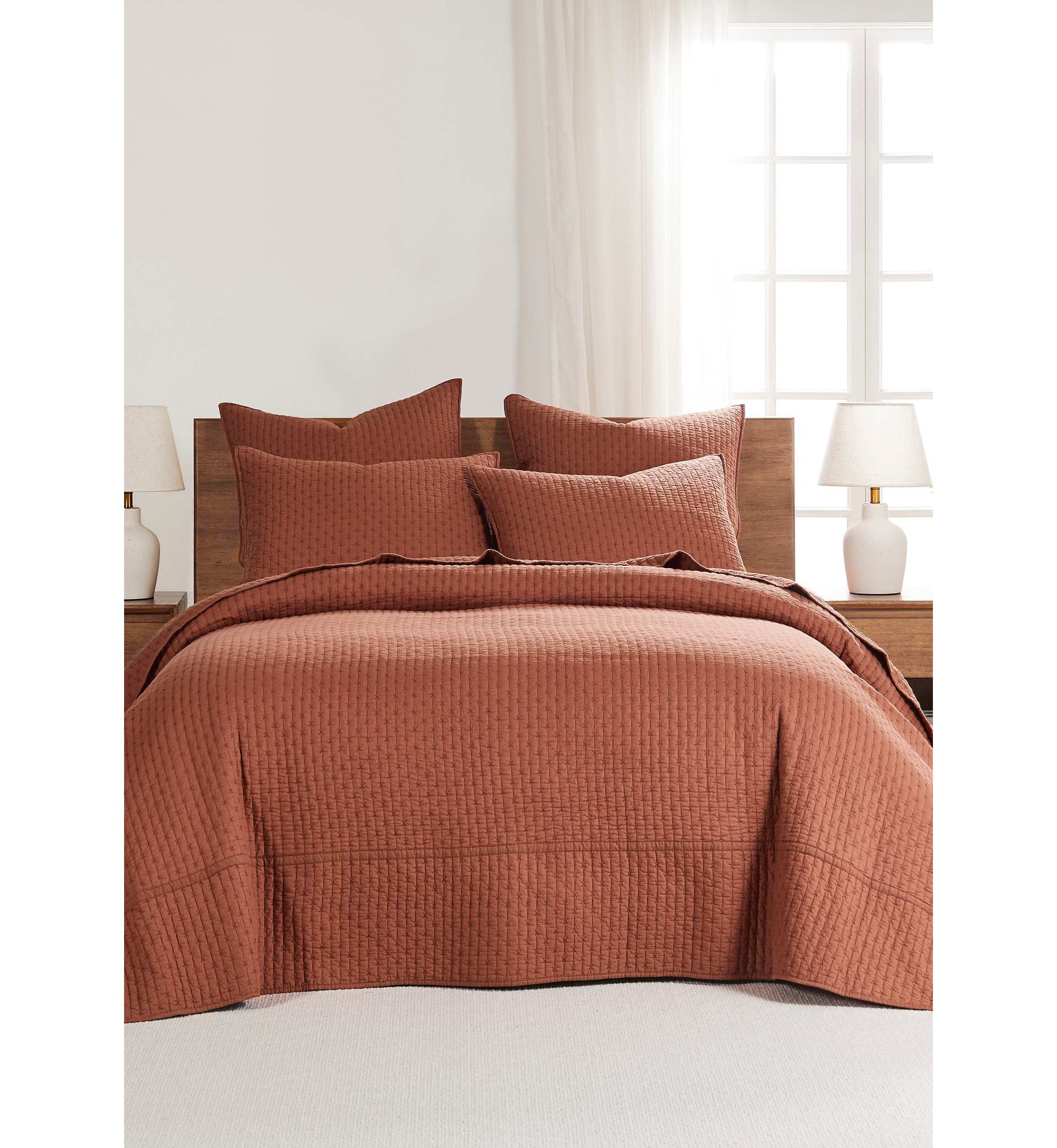 Cross Stitch Chambray Bedspread Set