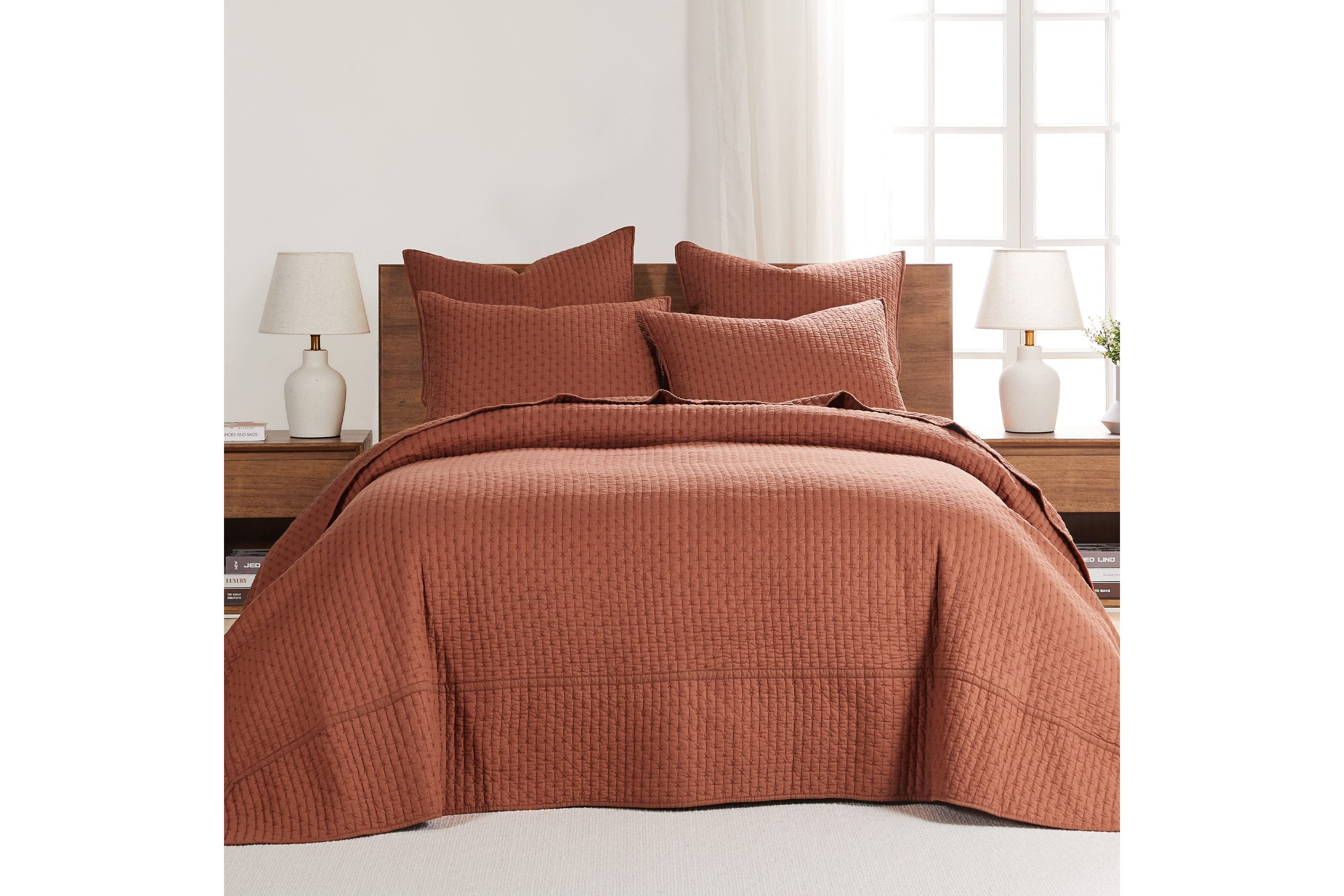 Cross Stitch Chambray Bedspread Set