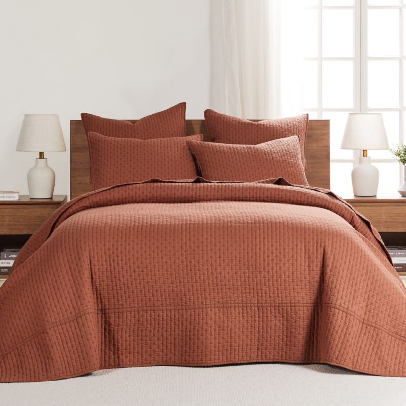 Cross Stitch Chambray Bedspread Set