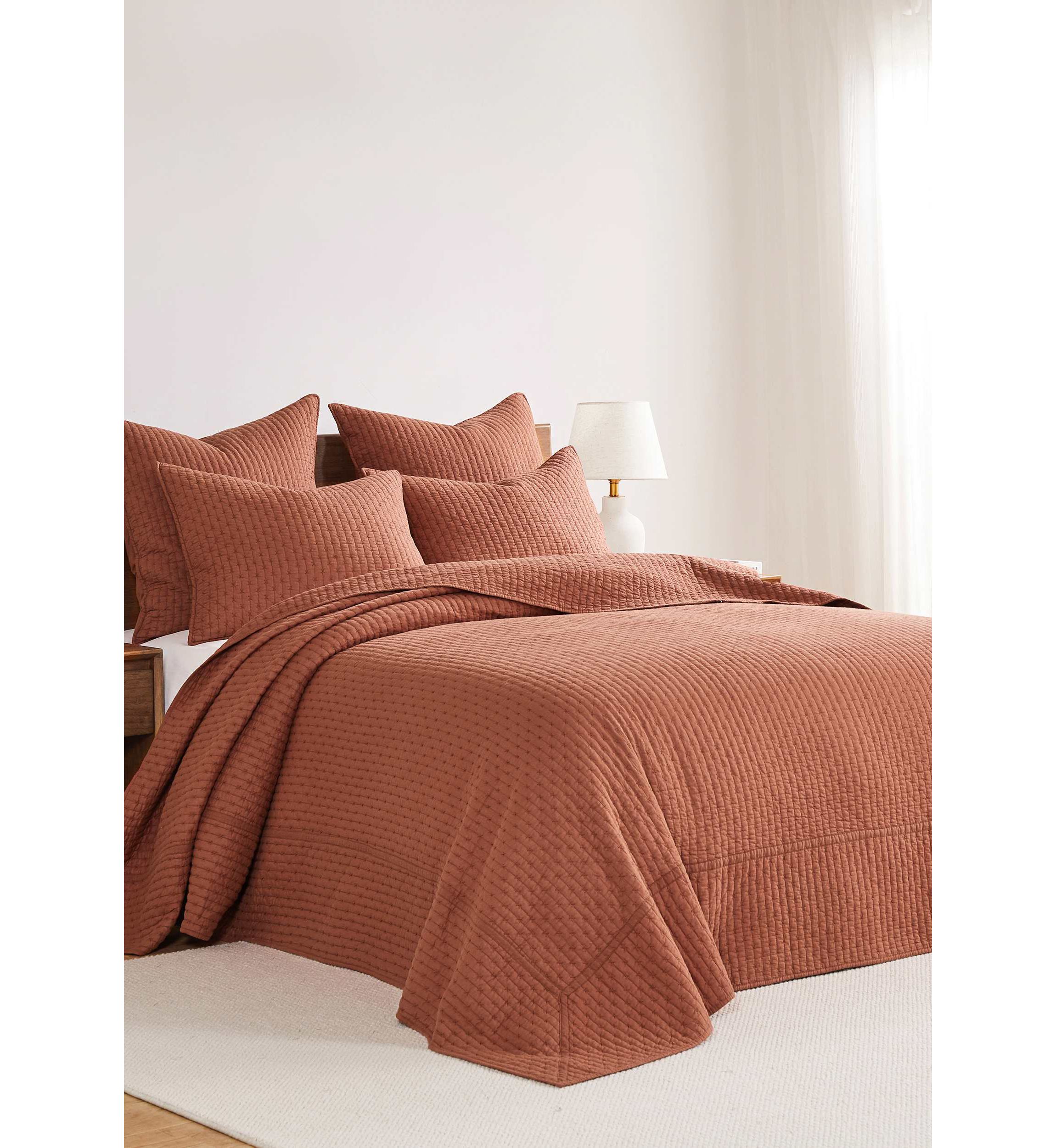 Cross Stitch Chambray Bedspread Set