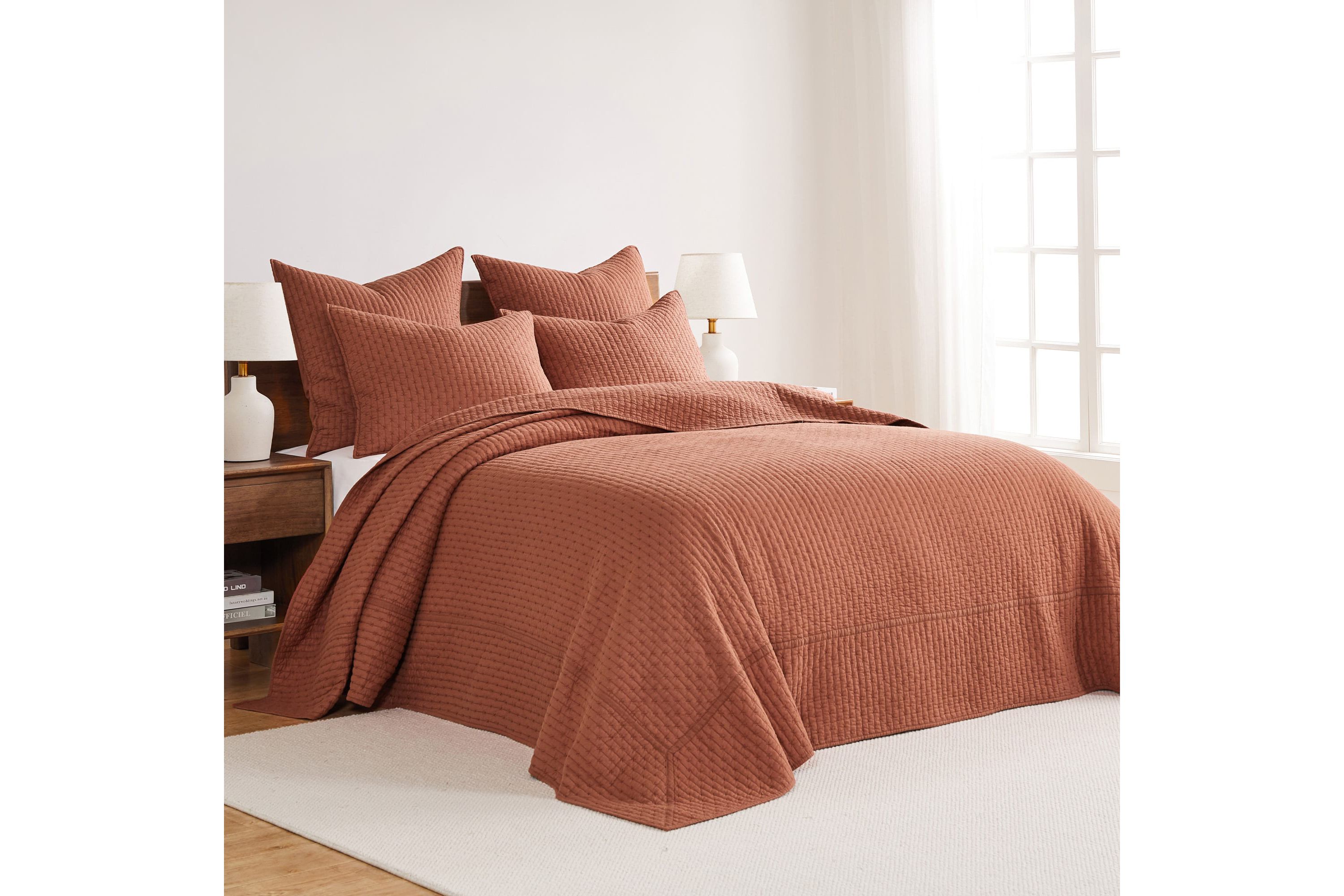 Cross Stitch Chambray Bedspread Set
