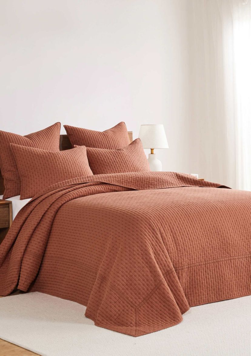 Cross Stitch Chambray Bedspread Set