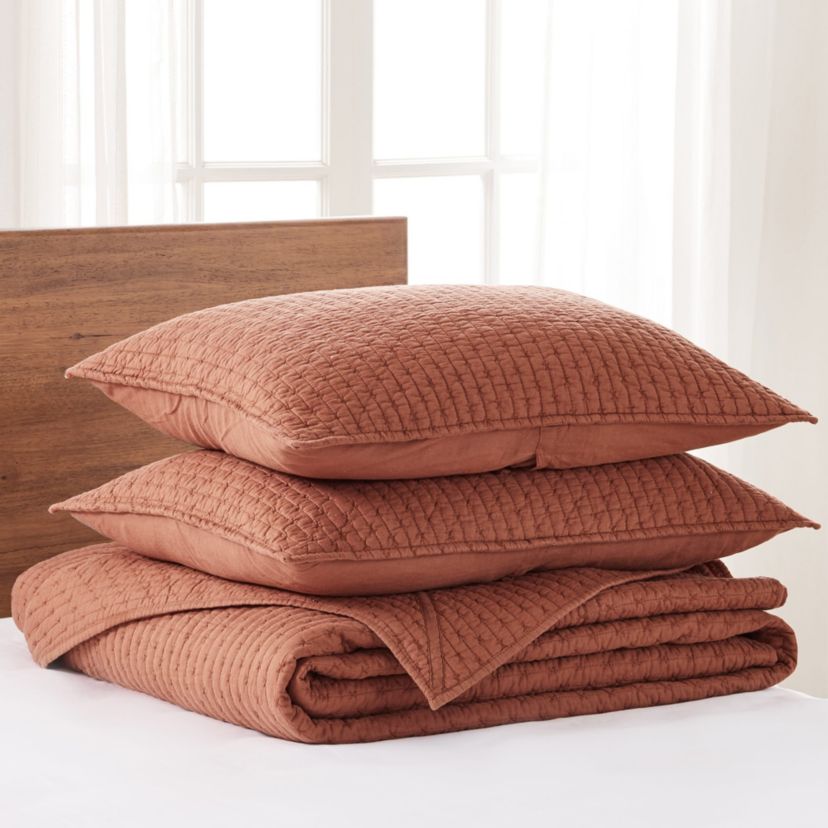 Cross Stitch Chambray Bedspread Set