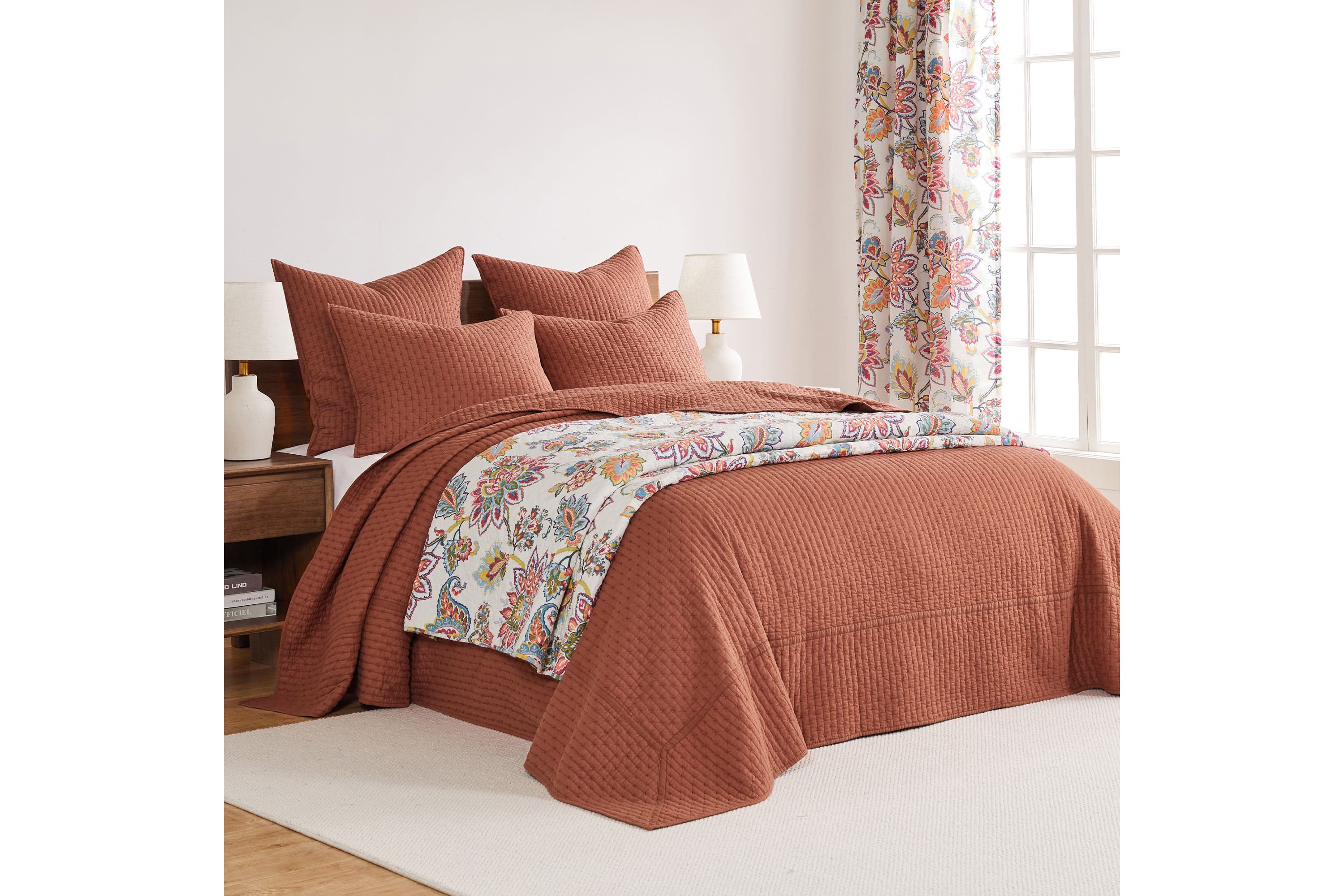 Cross Stitch Chambray Bedspread Set
