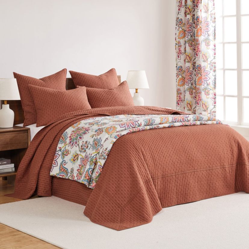 Cross Stitch Chambray Bedspread Set