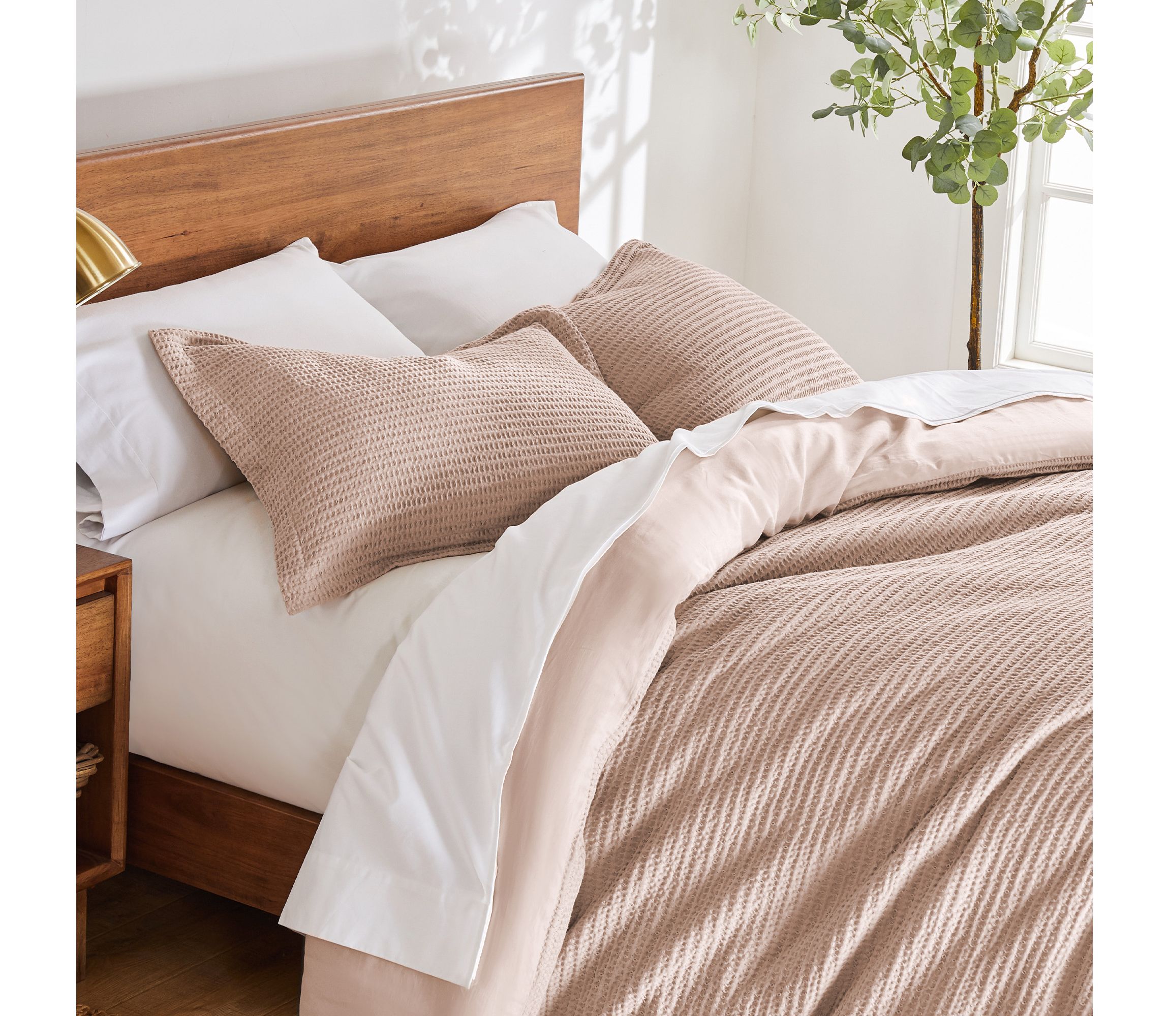 Cloud Waffle Cocoa Duvet Set