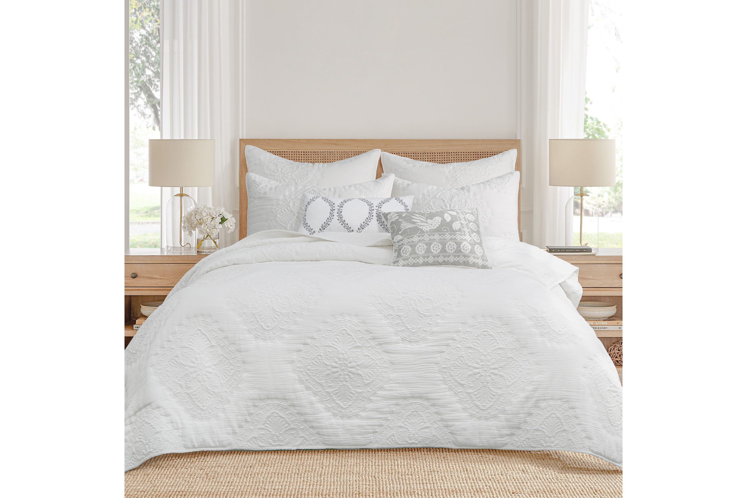 Muslin Stitch Cream Quilt Set