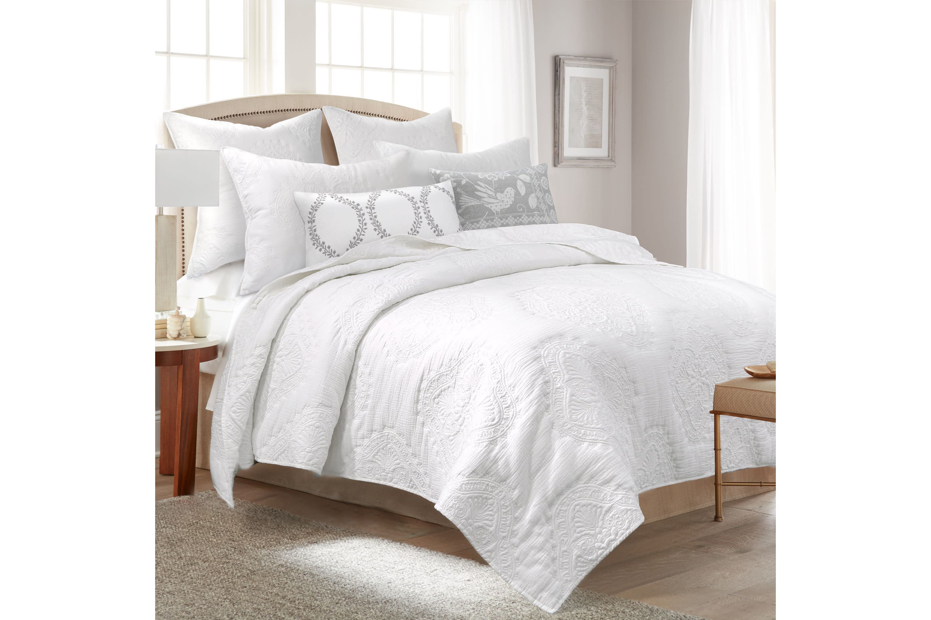 Muslin Stitch Cream Quilt Set