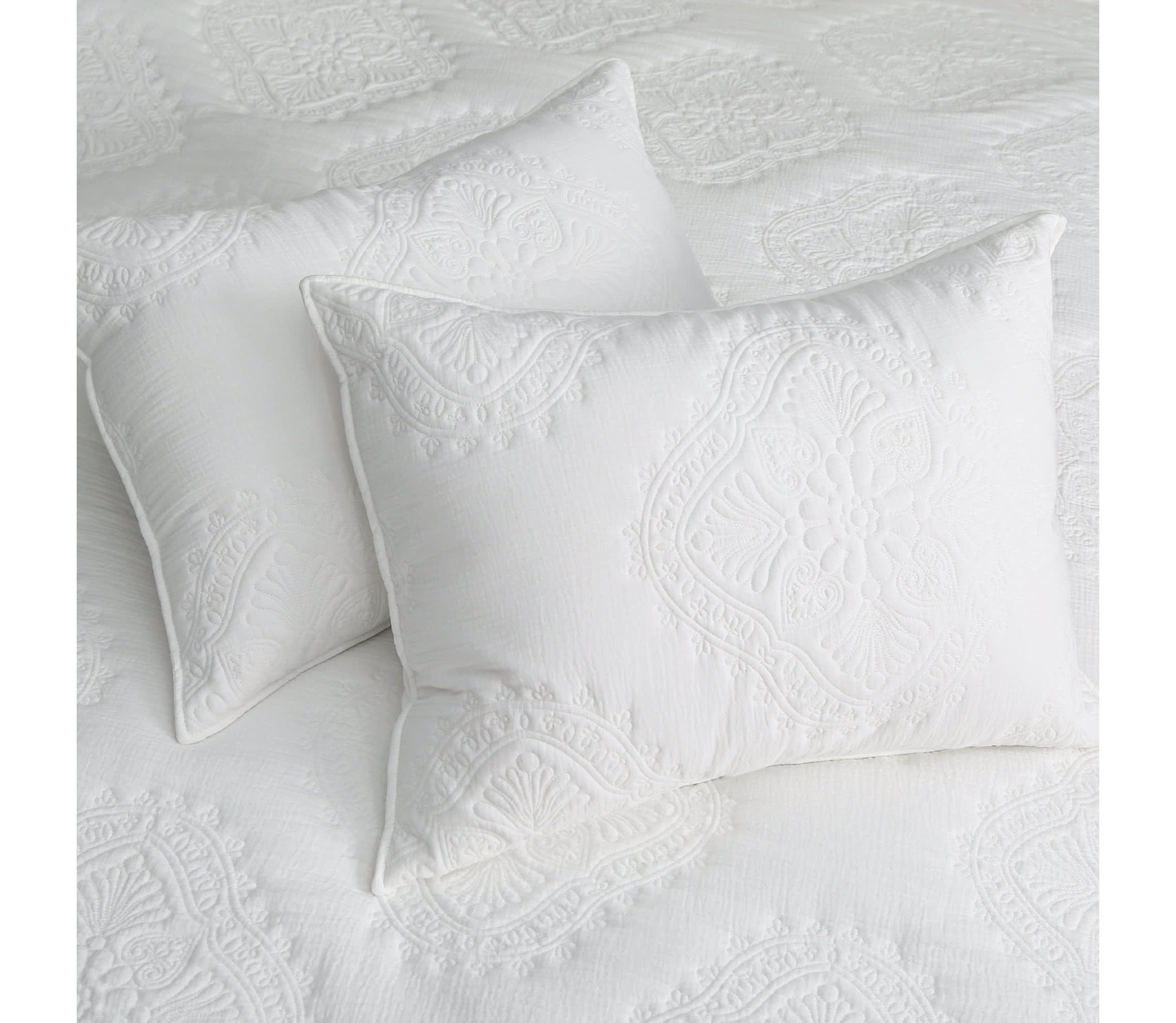 Muslin Stitch Cream Quilt Set