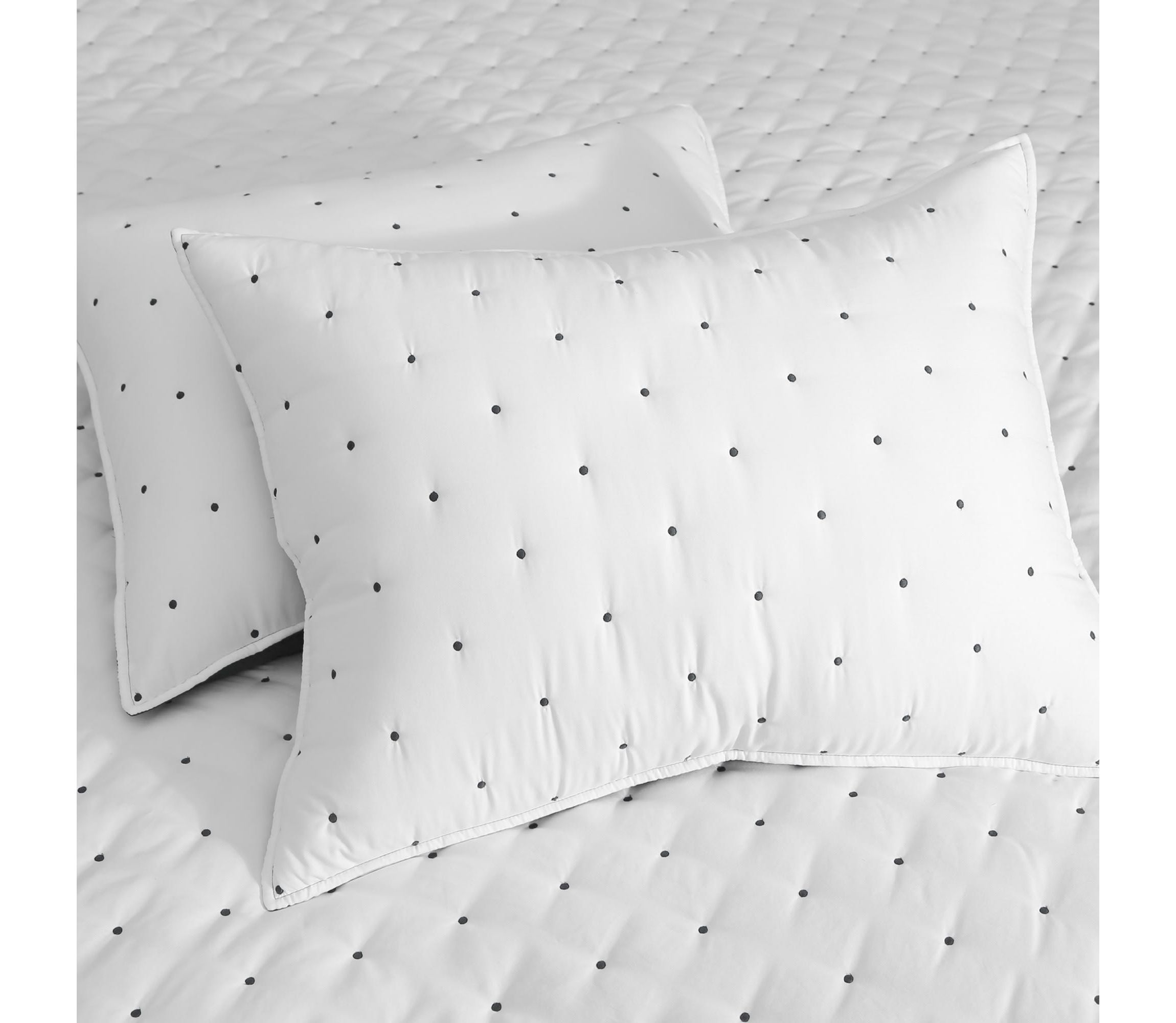 Embroidered Swiss Dot Quilt Set