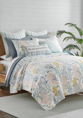 Levtex Home Überwurf „Ocean Meadow“, 127x152 Cm – Gesteppte Baumwolldecke In Küstenfarben, Waschbar & Kuschelig Weich