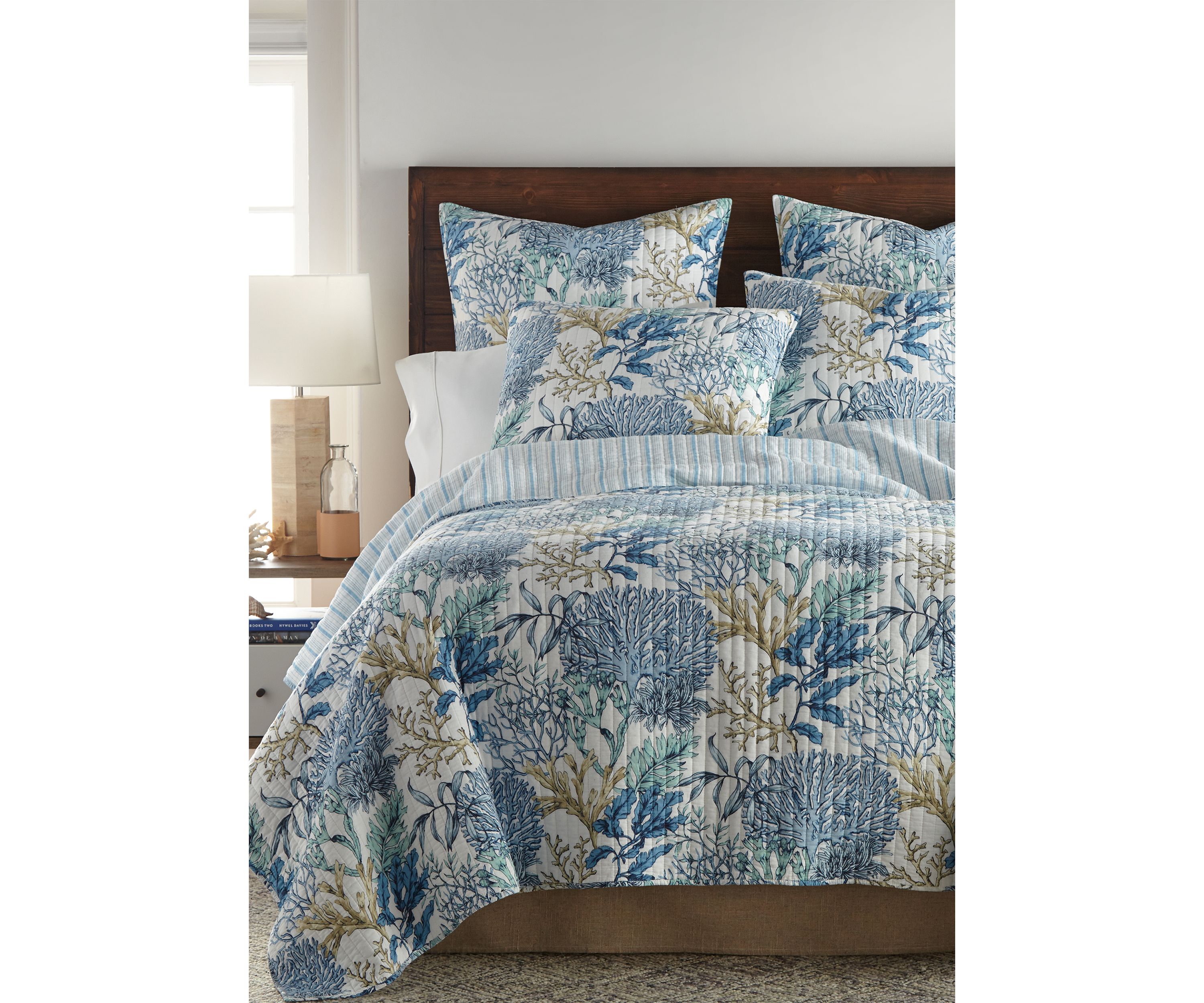 Mahina Blue Reversible Quilt Set