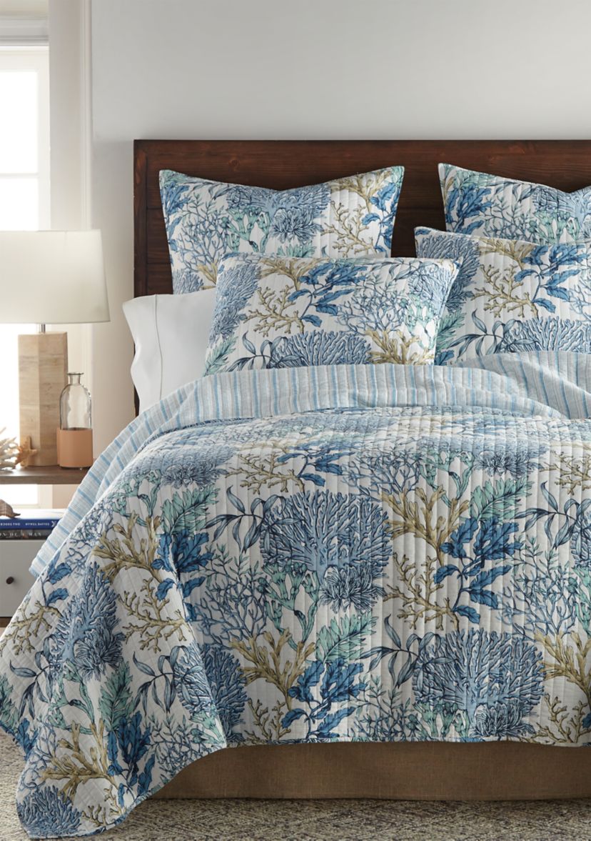Mahina Blue Reversible Quilt Set