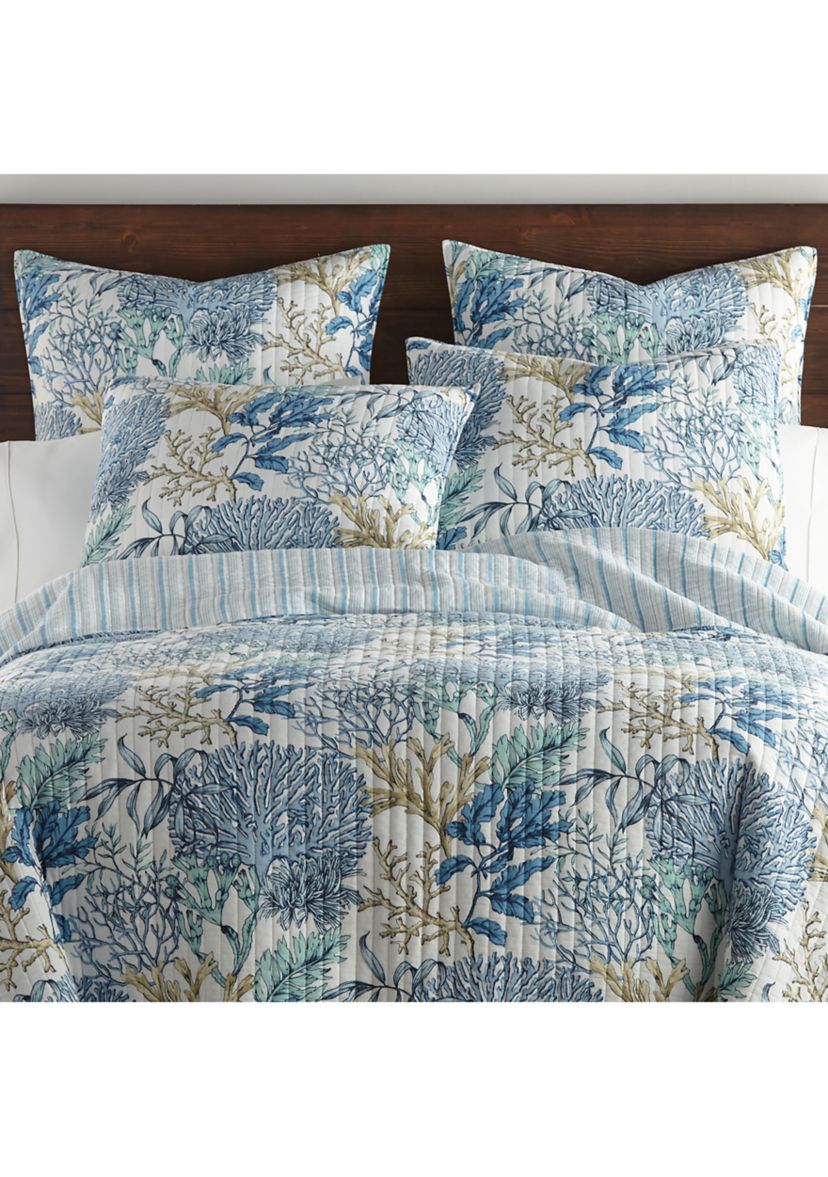 Mahina Blue Reversible Quilt Set