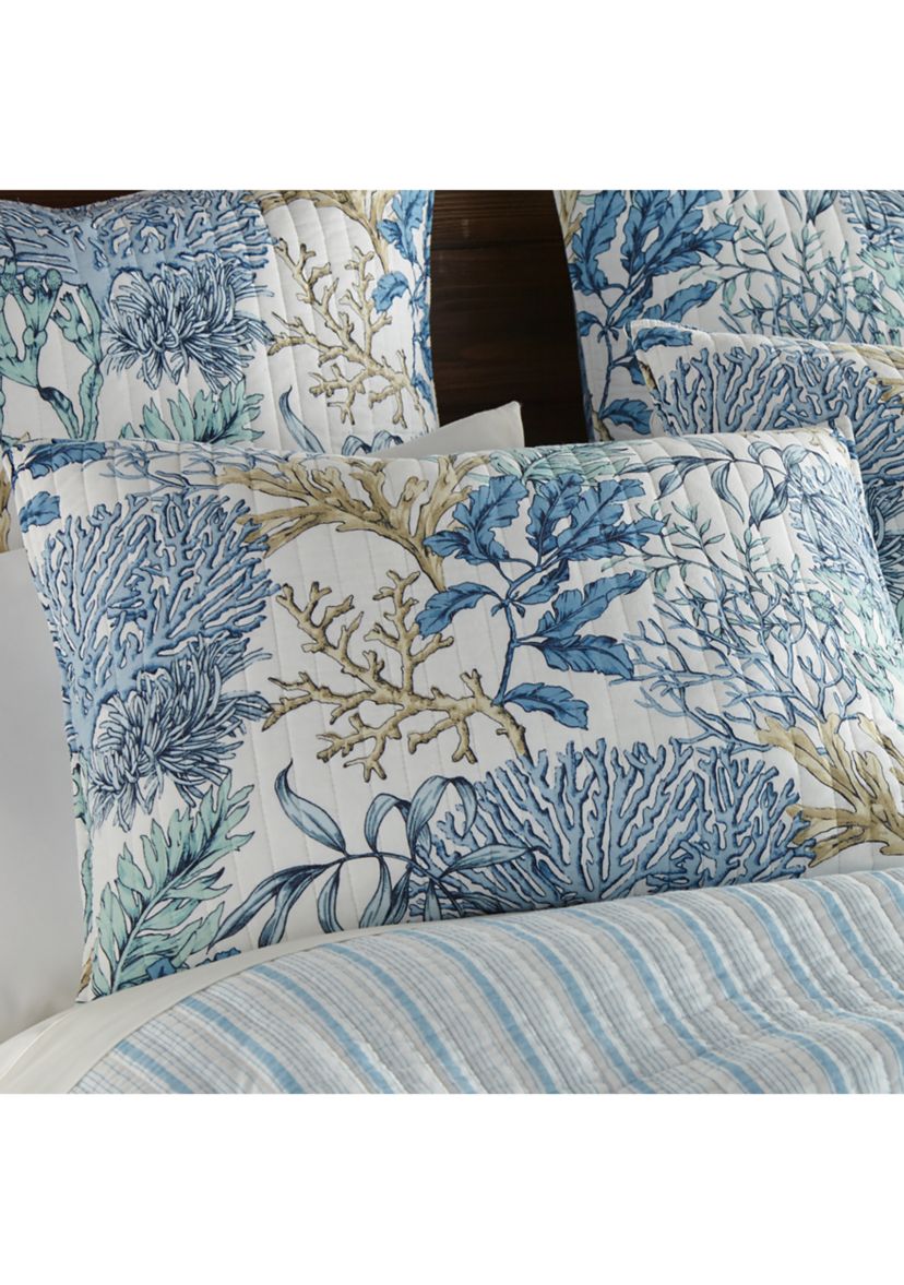 Mahina Blue Reversible Quilt Set