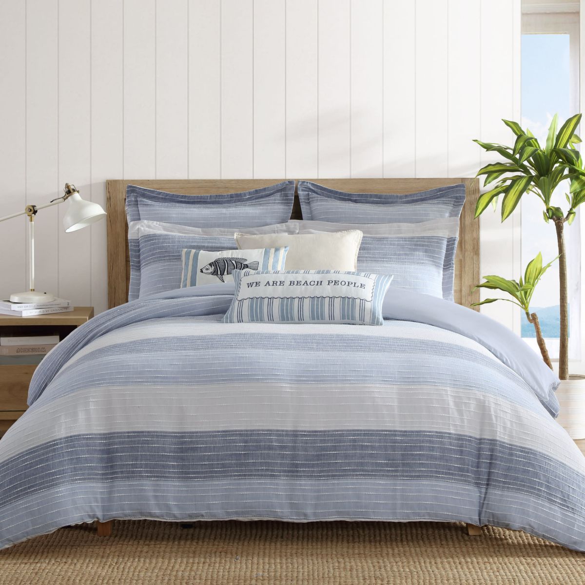 Sand Stripes Blue Twin 2pc Comforter Set