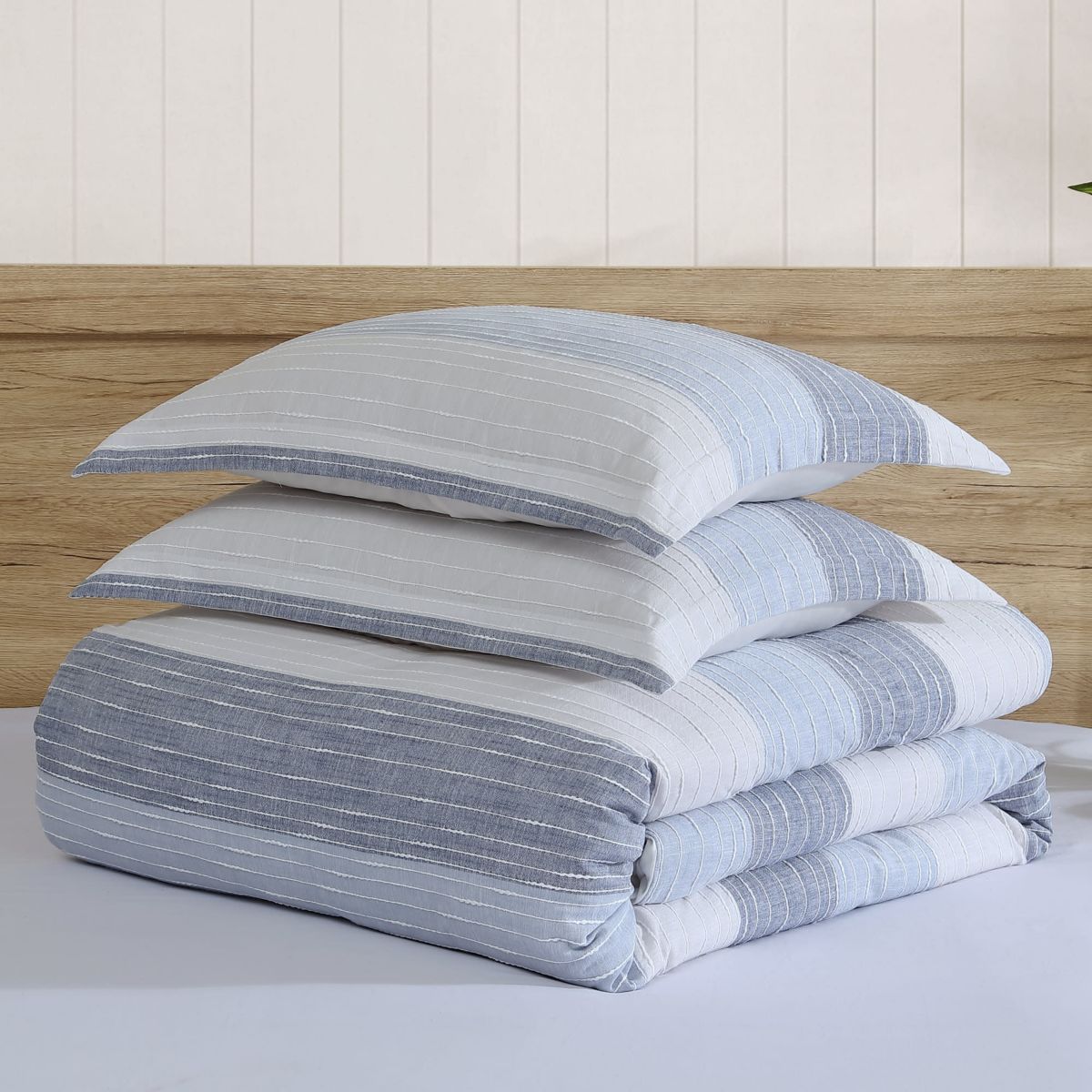 Sand Stripes Blue Twin 2pc Comforter Set
