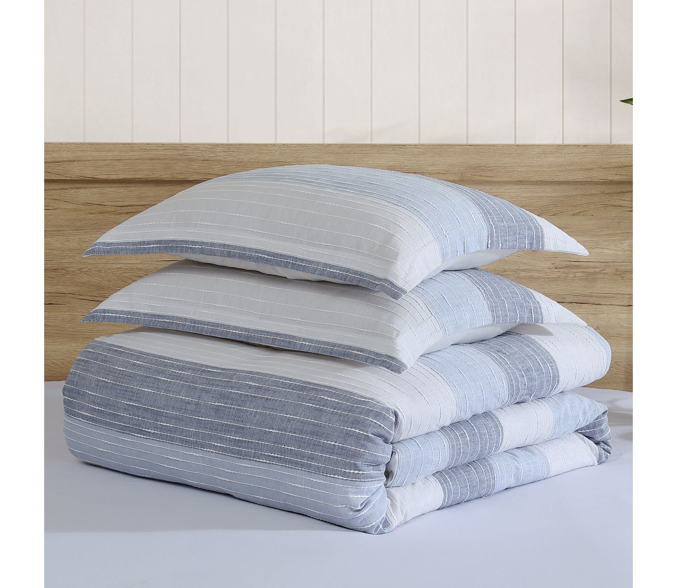 Sand Stripes Blue Twin 2pc Comforter Set