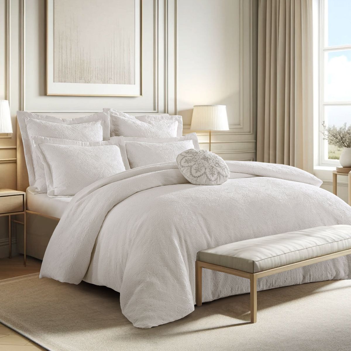 Matalasse Bright White Twin Comforter Set