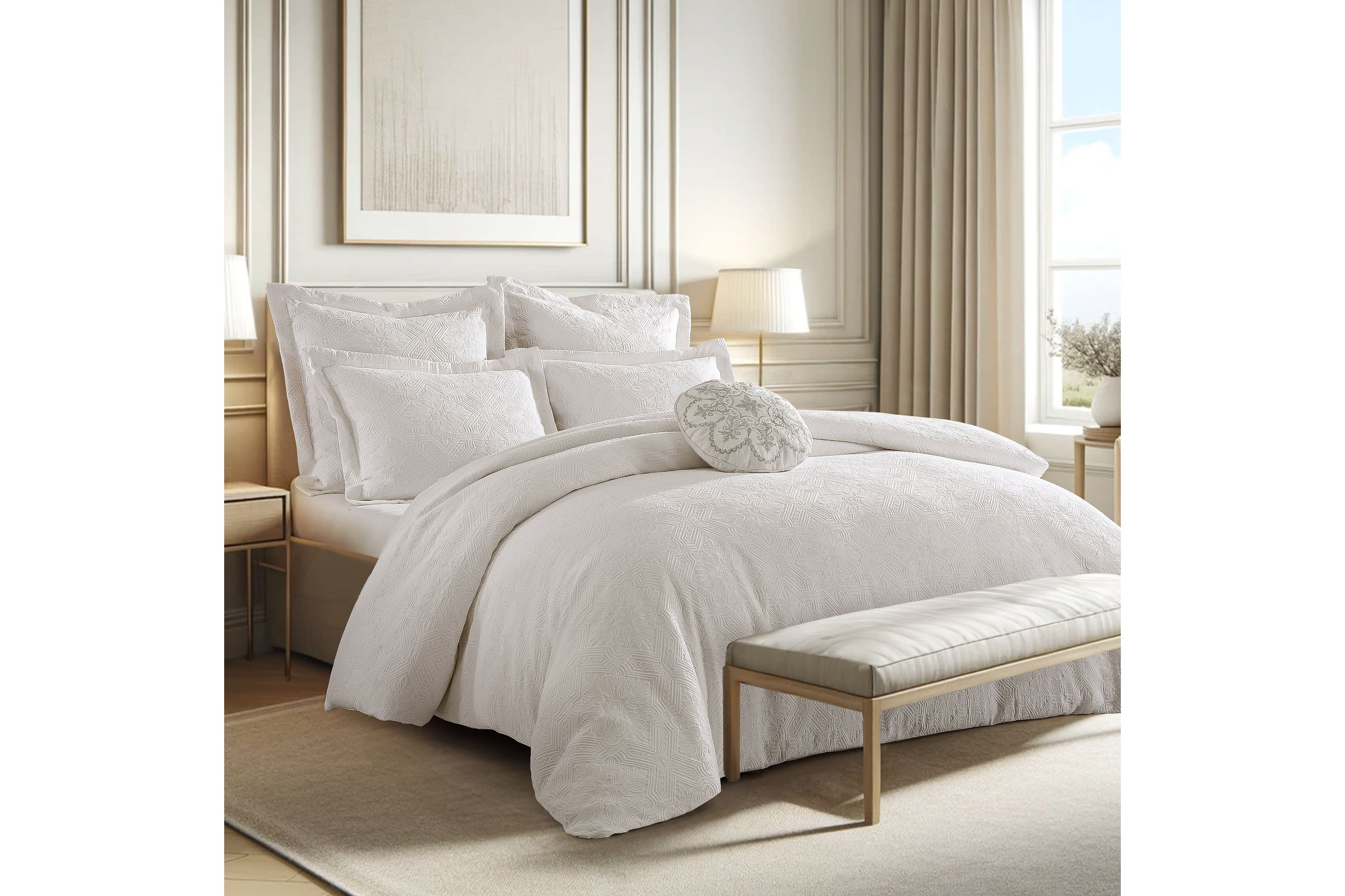 Matalasse Bright White Full/Queen Duvet Set