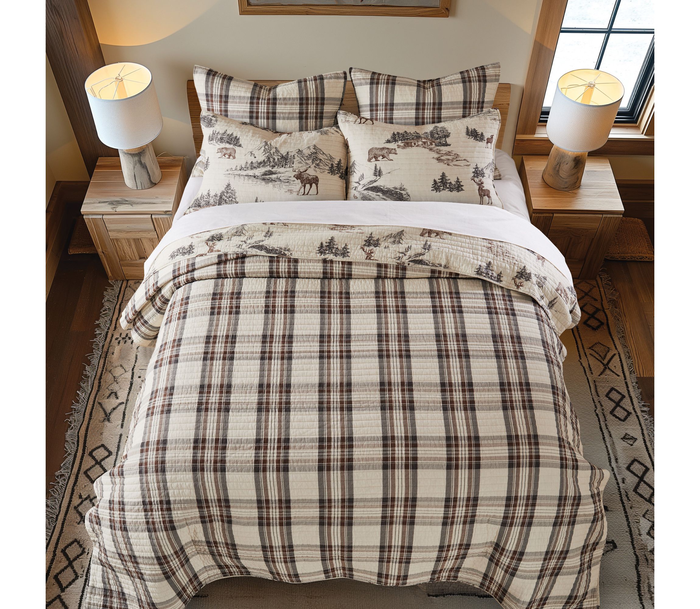 Lodge Toile Quilt Set