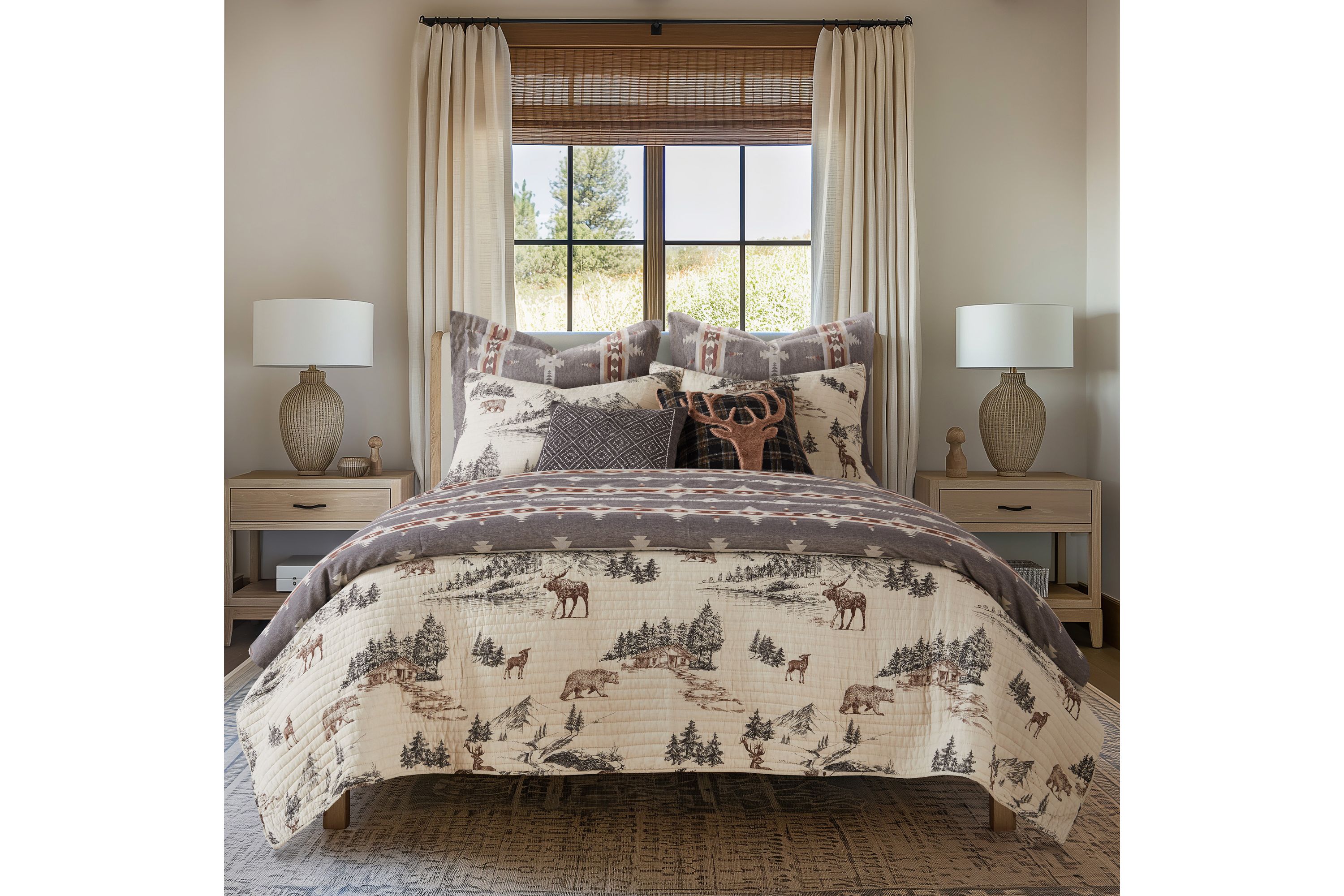 Lodge Toile Quilt Set