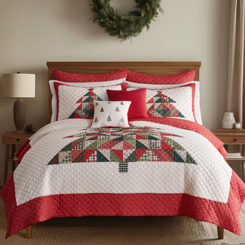 Patchwork Pine Quilt Set