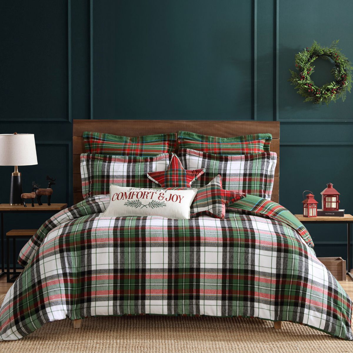 Spencer Plaid Green Duvet Set