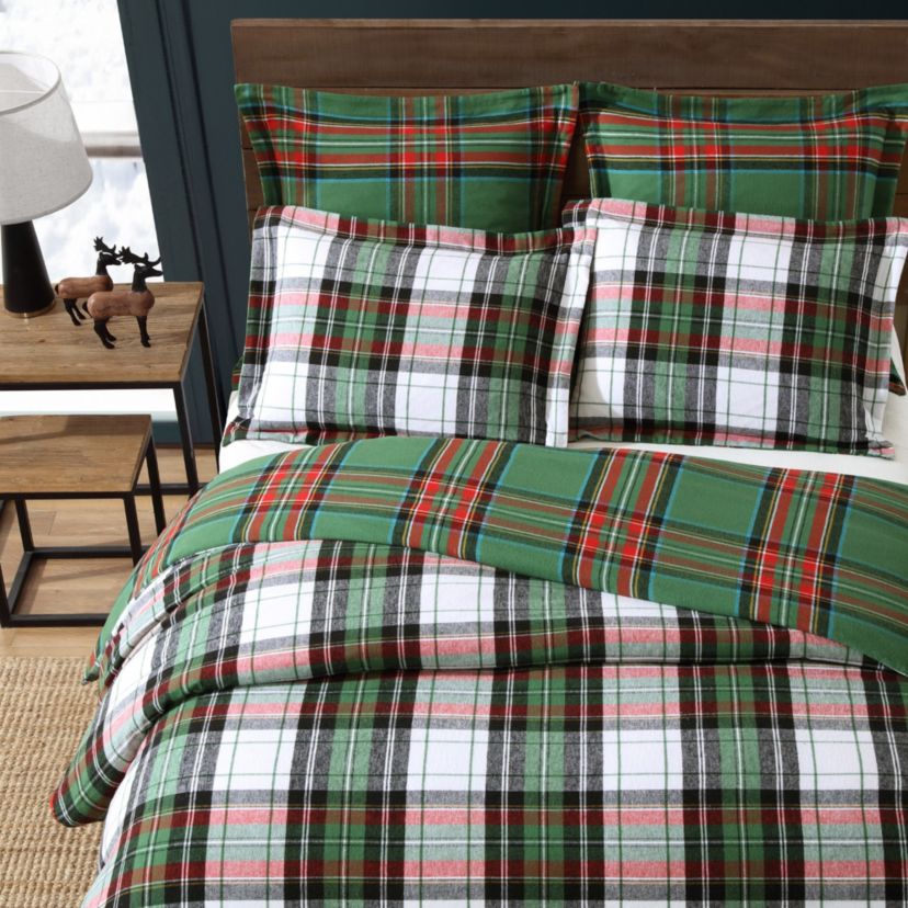 Spencer Plaid Green Duvet Set
