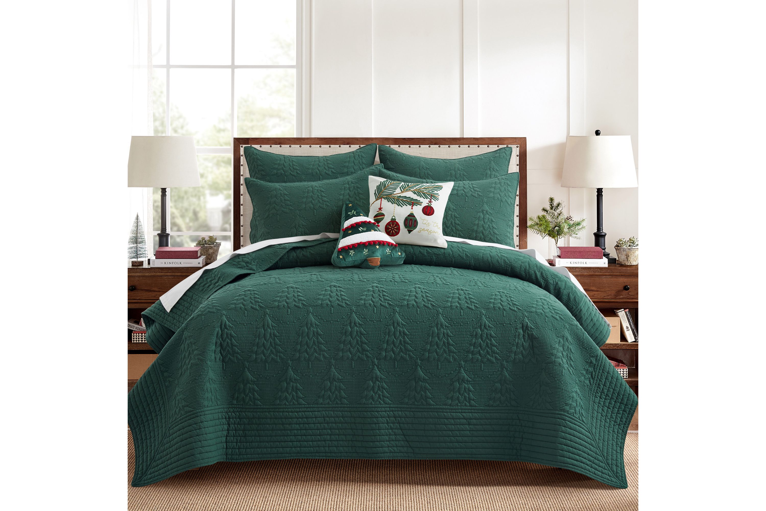 O Christmas Tree Green  Quilt Set