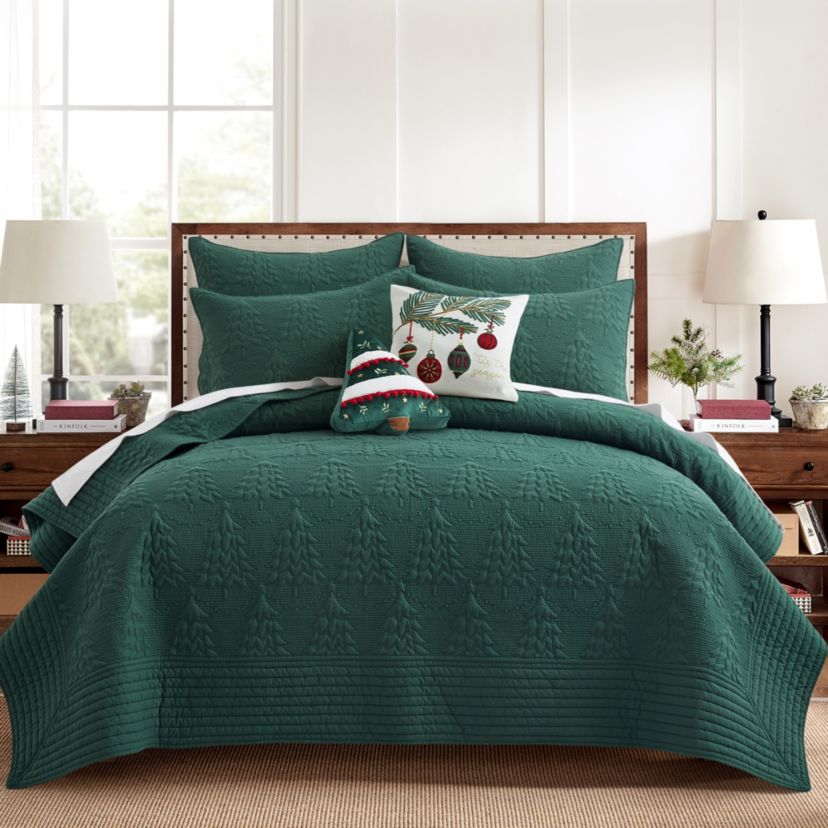 O Christmas Tree Green  Quilt Set
