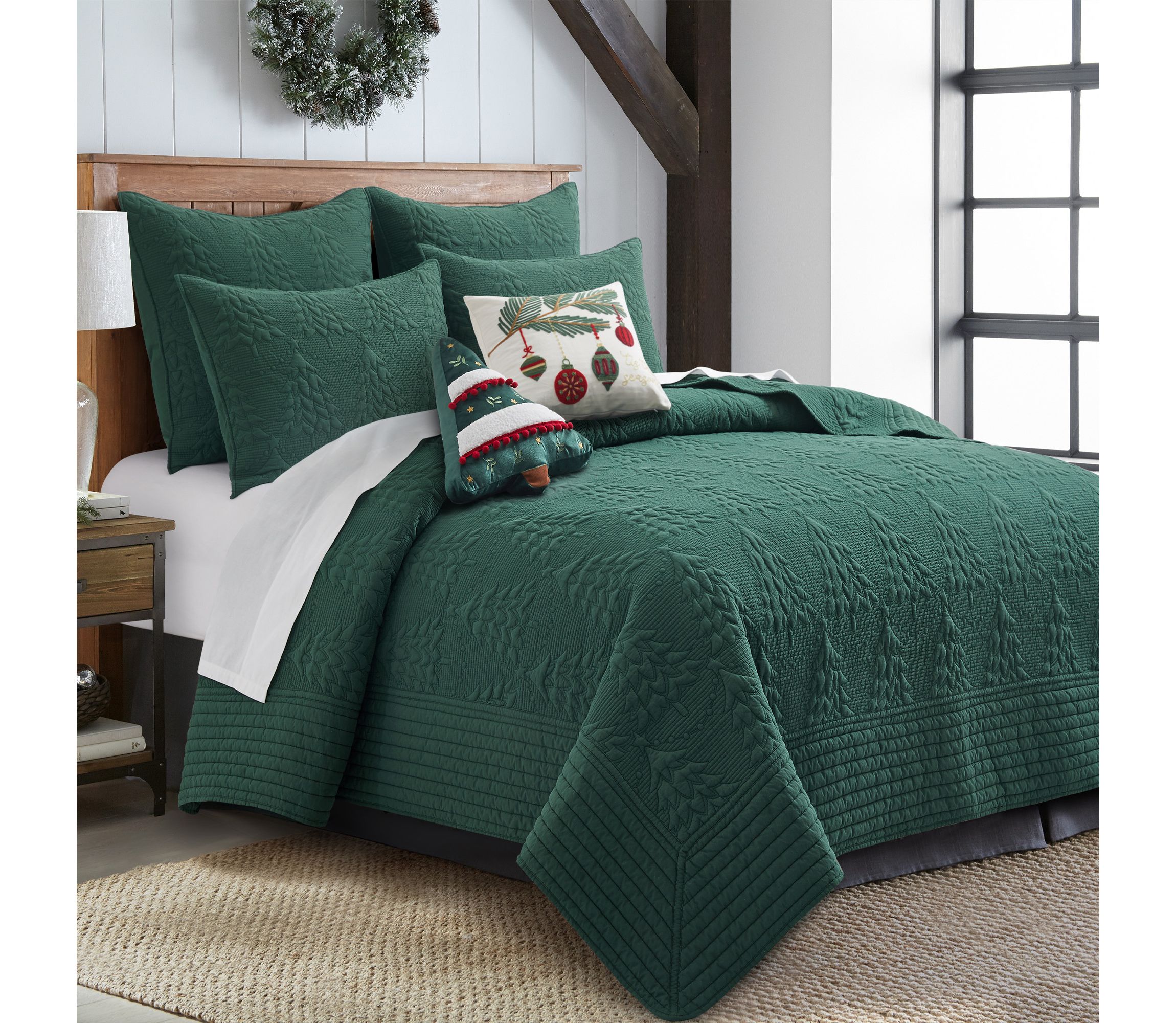 O Christmas Tree Green  Quilt Set