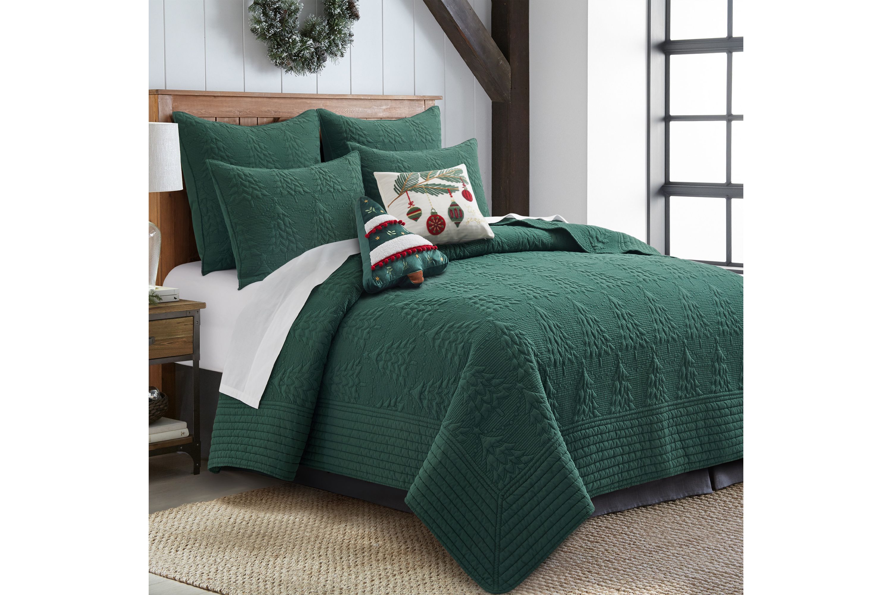 O Christmas Tree Green  Quilt Set