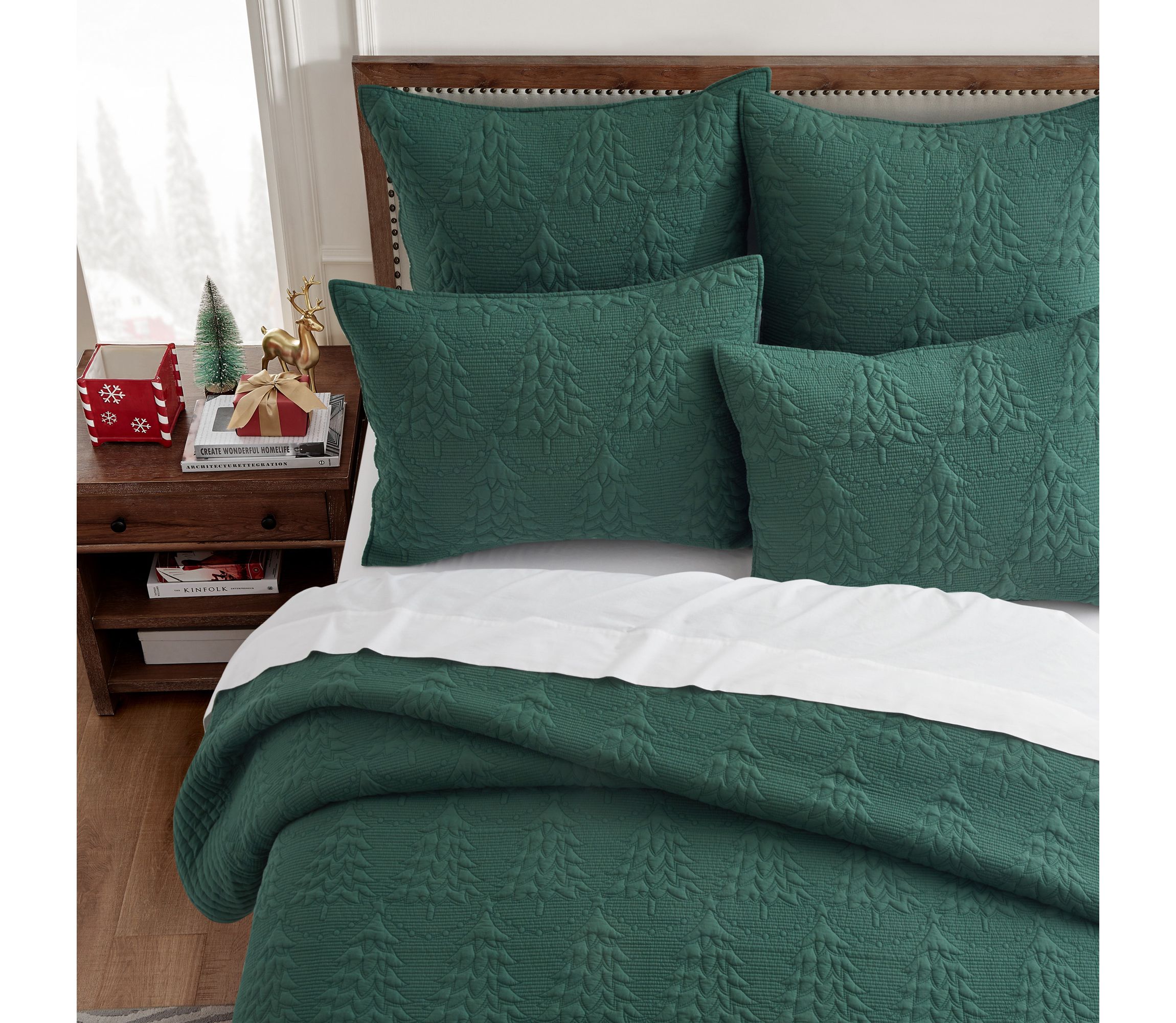 O Christmas Tree Green  Quilt Set