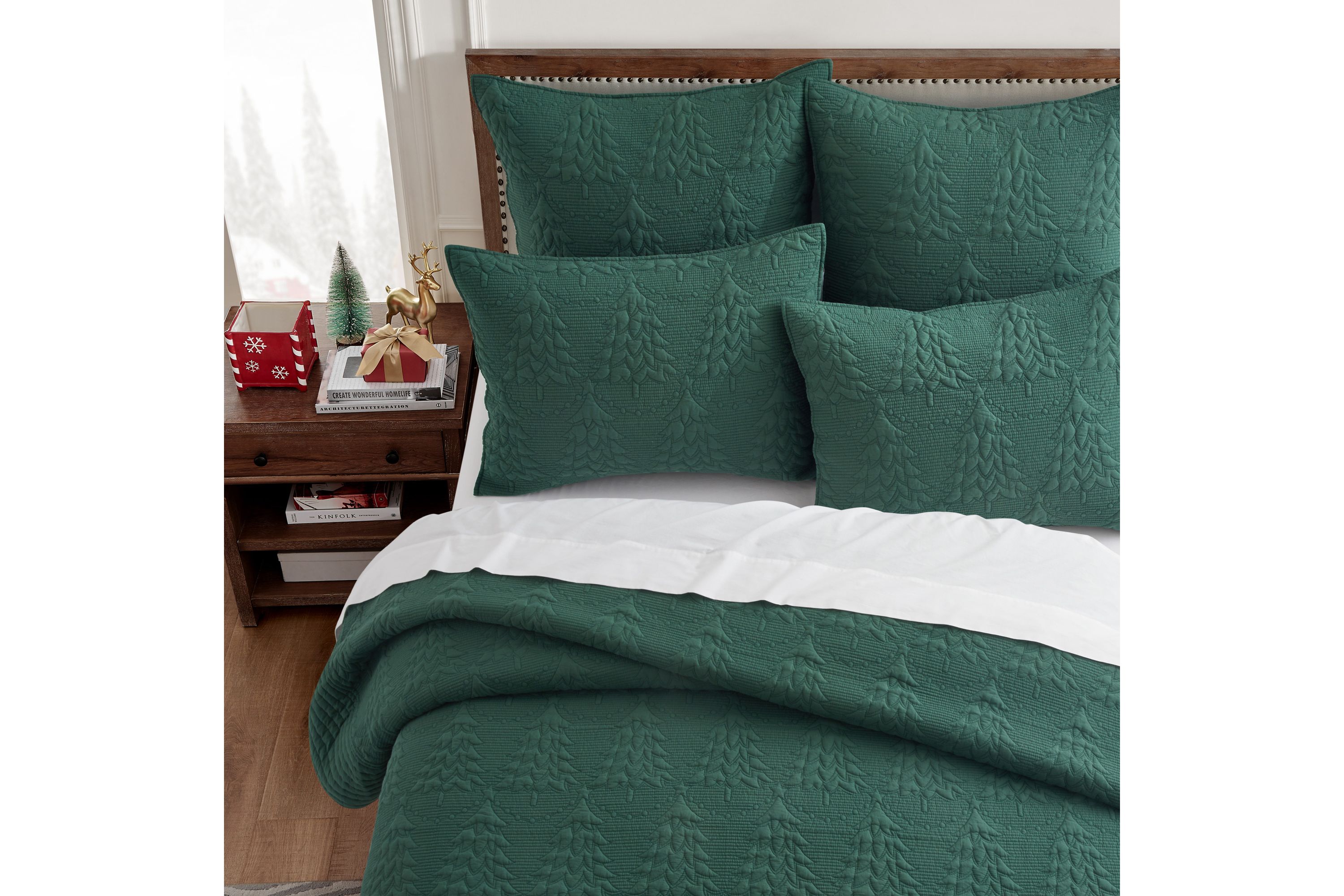 O Christmas Tree Green  Quilt Set
