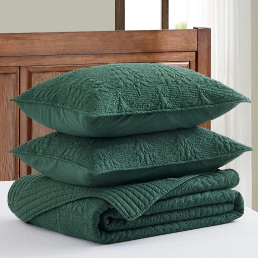 O Christmas Tree Green  Quilt Set