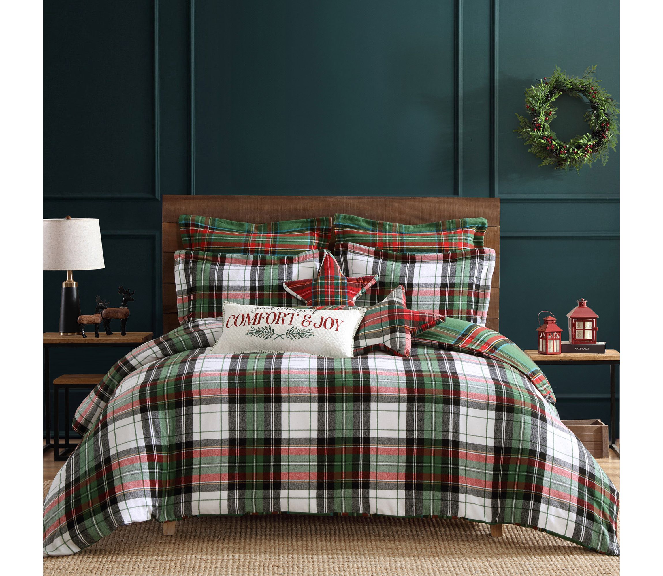 Spencer Plaid Green Comforter Set