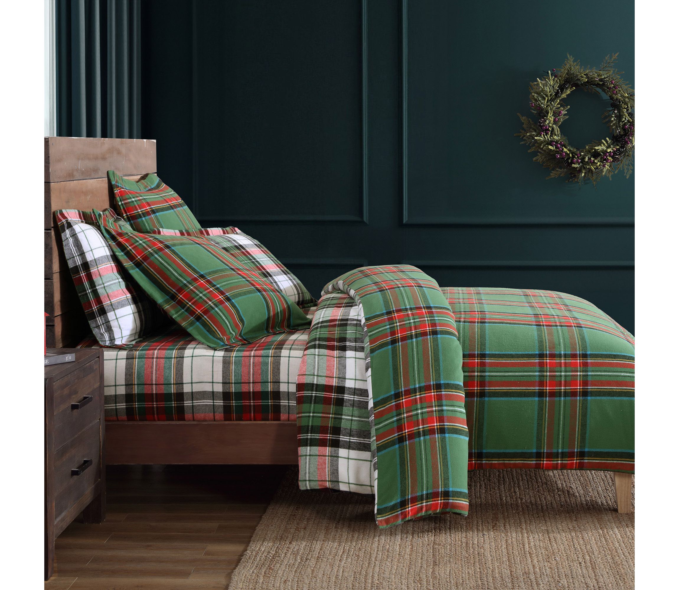 Spencer Plaid Green Comforter Set