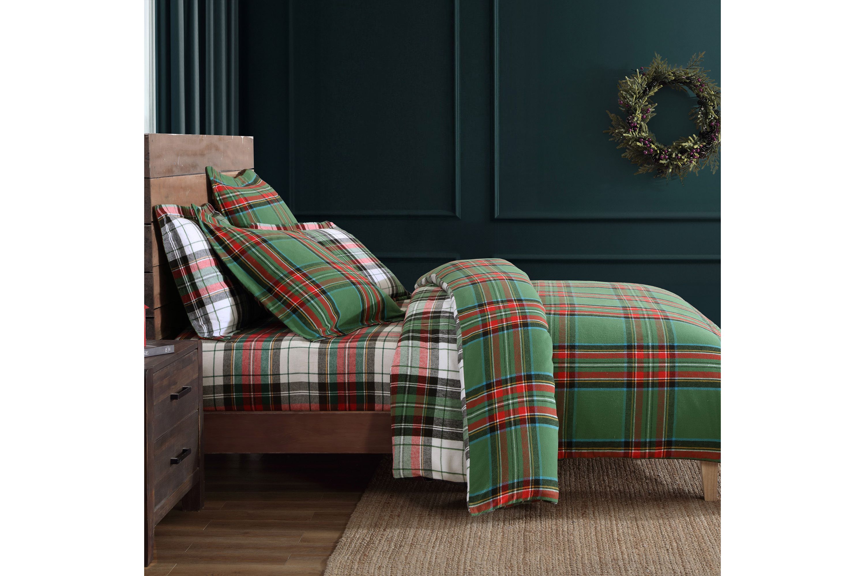 Spencer Plaid Green Comforter Set