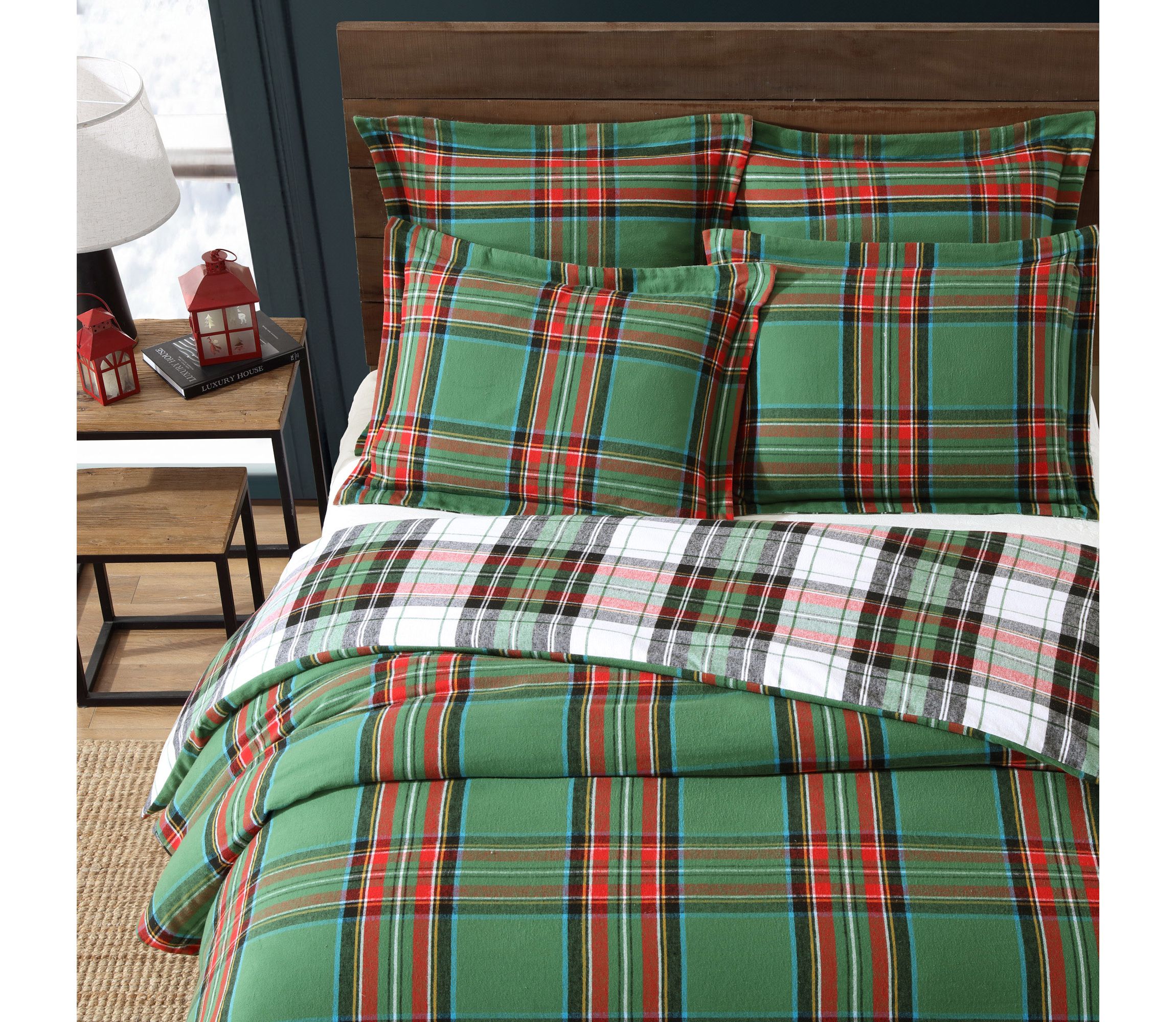 Spencer Plaid Green Comforter Set